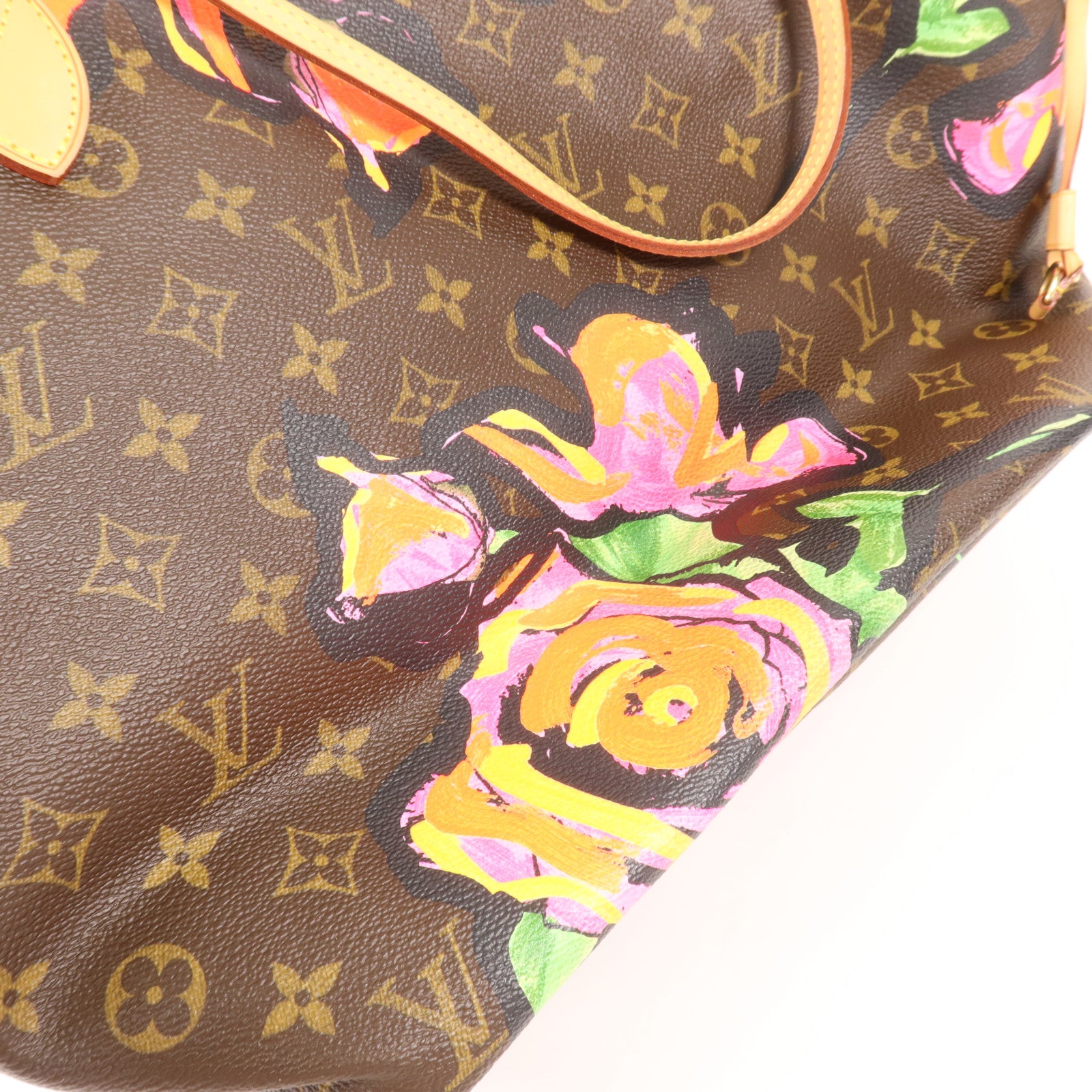 LOUIS VUITTON Monogram Rose Tote Neverfull MM金扣肩背袋