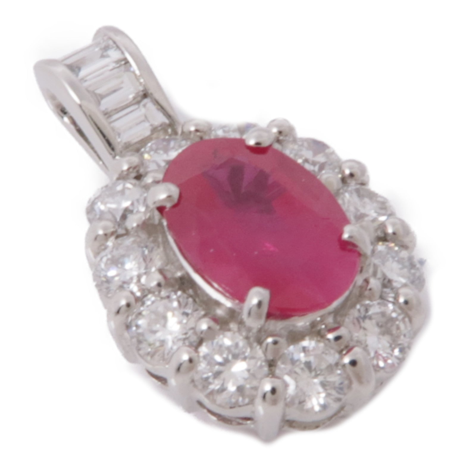 JEWELRY PT900鉑金Ruby Diamond Top紅寶石/鑽石吊墜