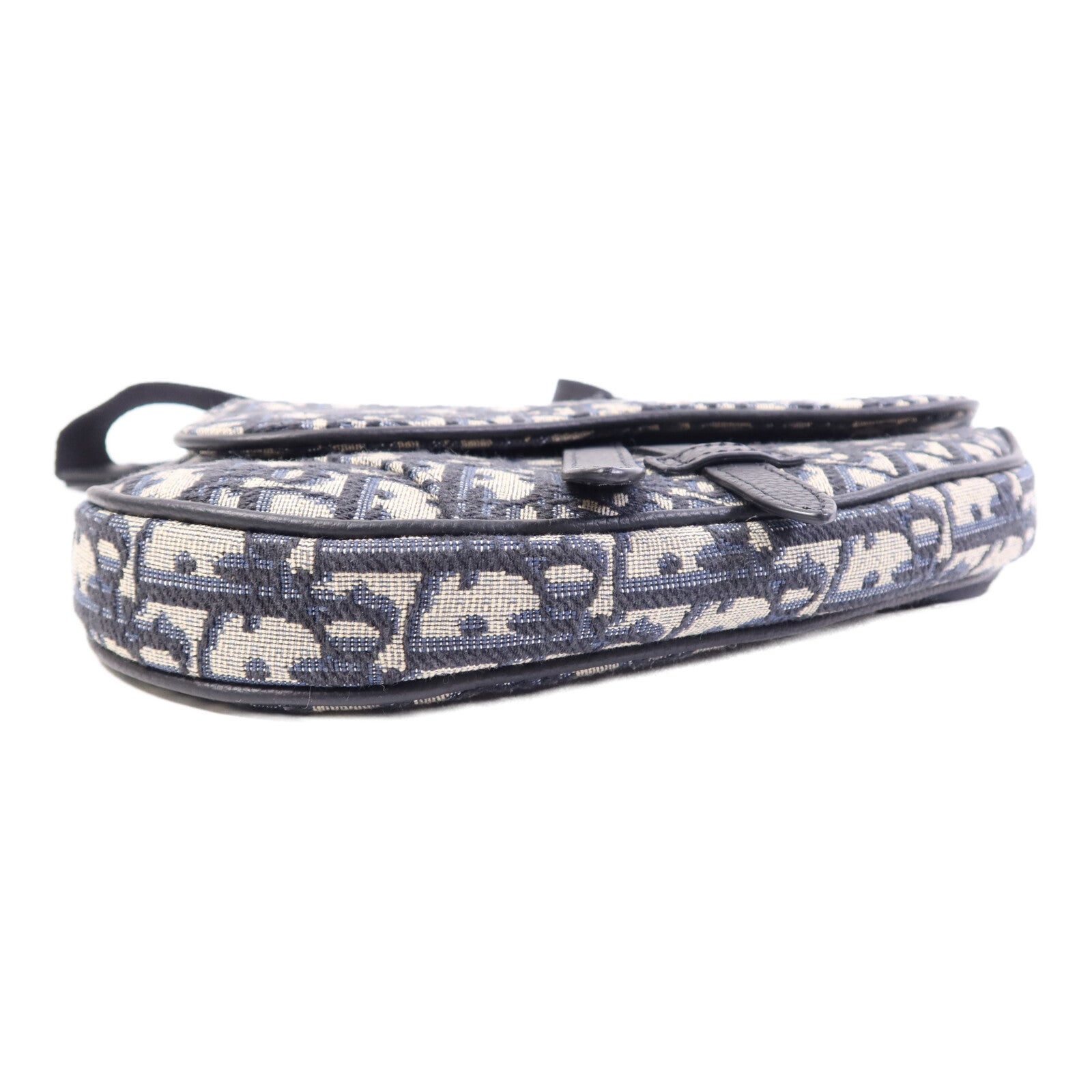 Dior 帆布Mini Saddle Bag銀扣肩背袋