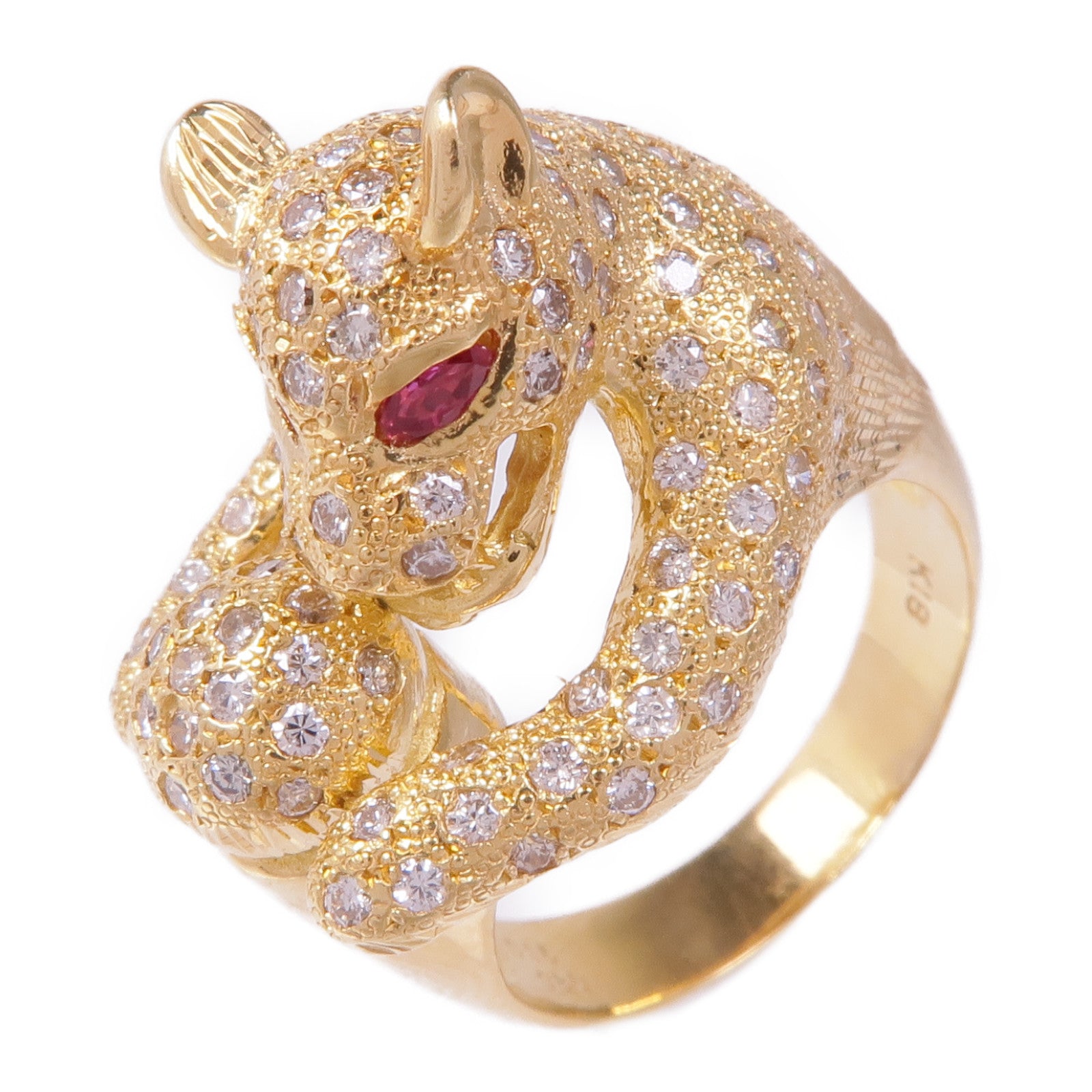 JEWELRY 18K黃金Diamond Ruby Ring鑽石戒指US#6