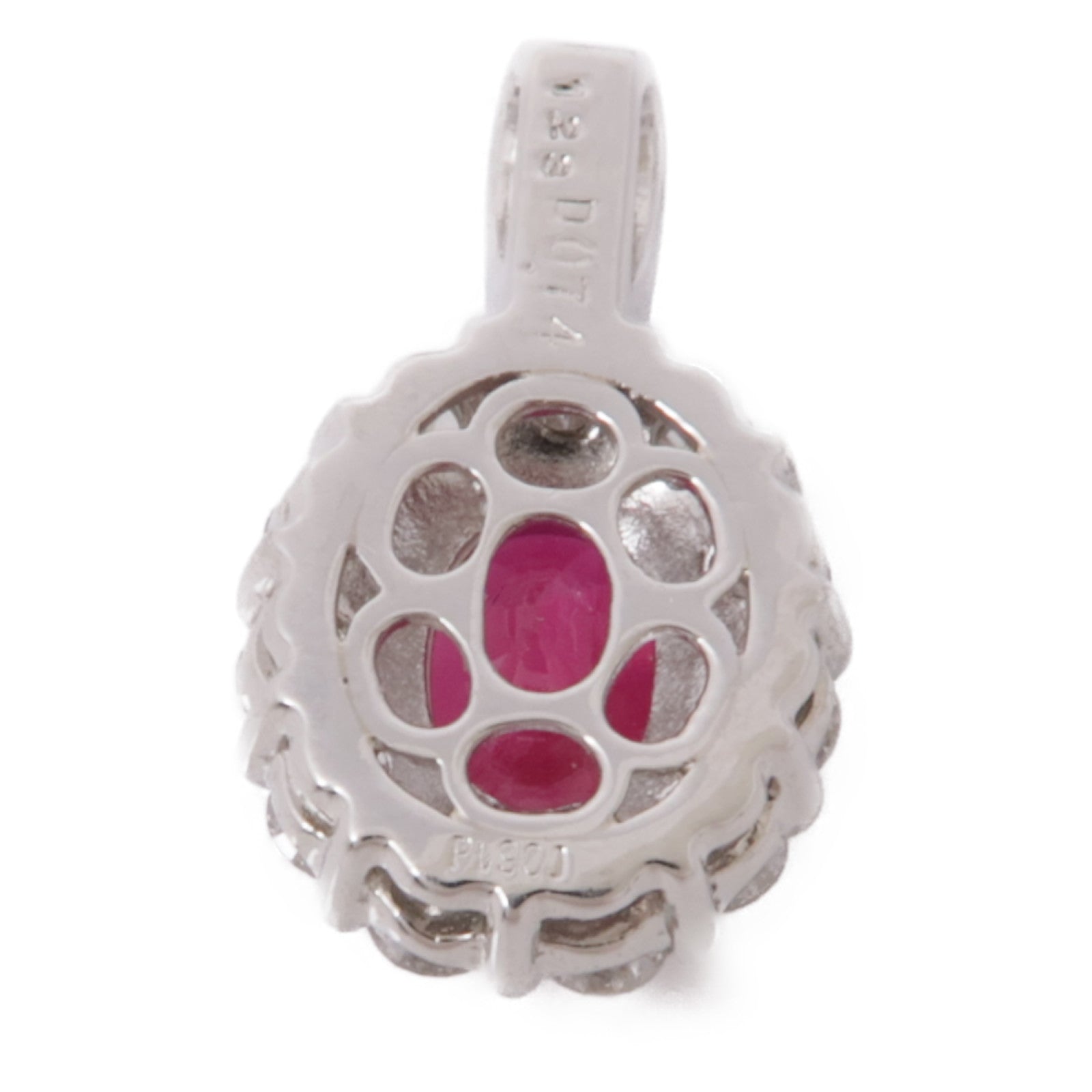 JEWELRY PT900鉑金Ruby Diamond Top紅寶石/鑽石吊墜