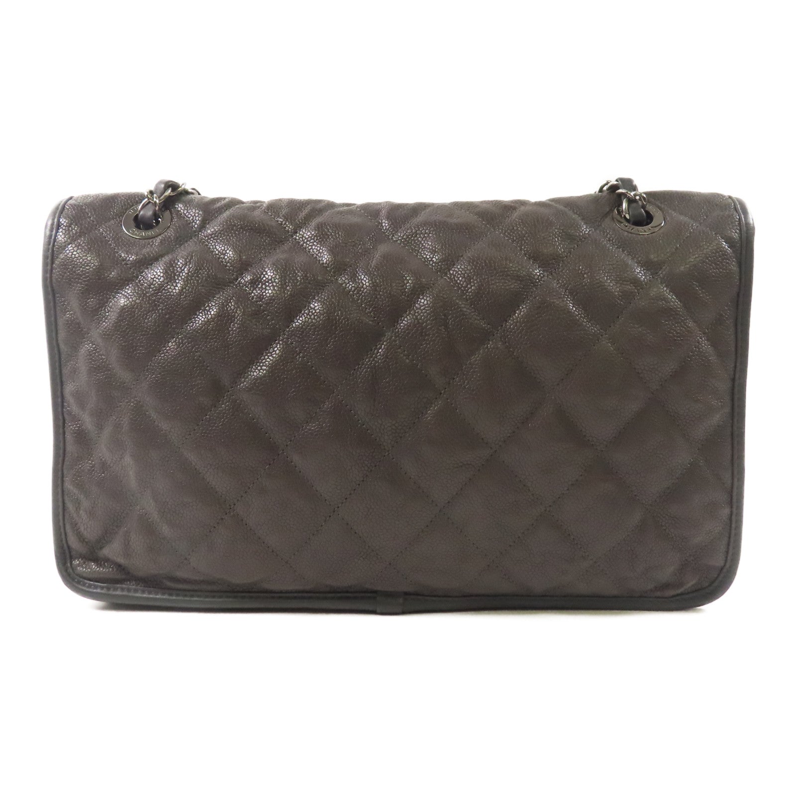 CHANEL 牛皮皮革Chain Shoulder銀扣肩背袋