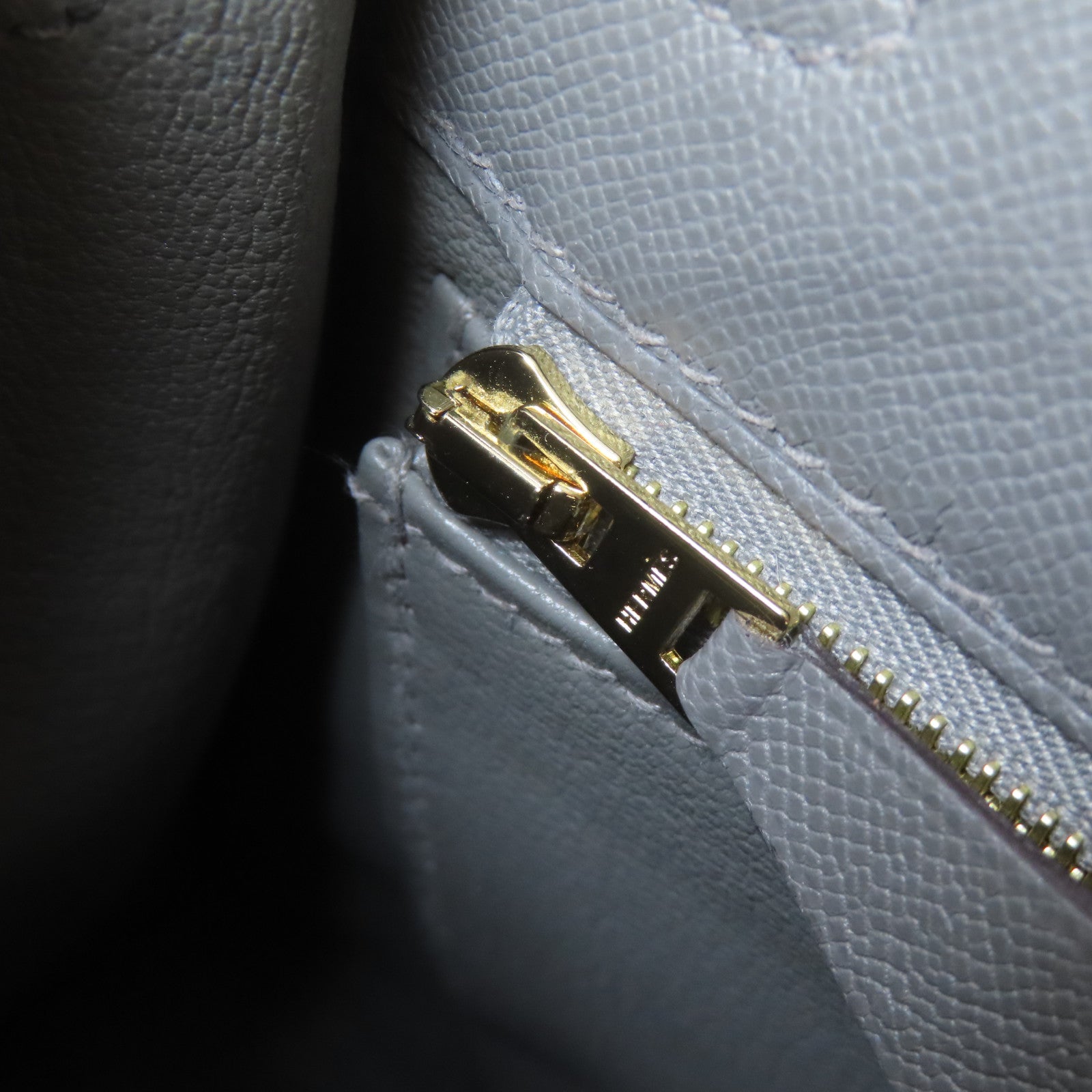 HERMES Madame皮革Kelly 25金扣手挽肩背兩用袋Gris Meyer灰色