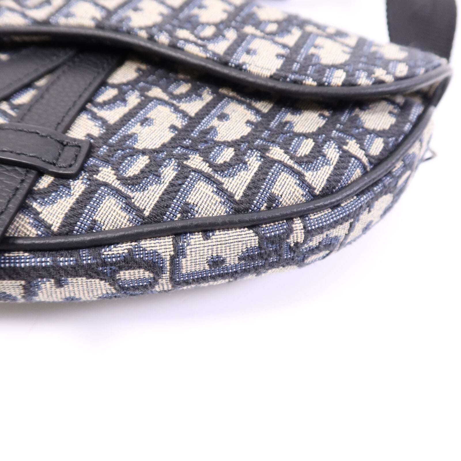 Dior 帆布Mini Saddle Bag銀扣肩背袋