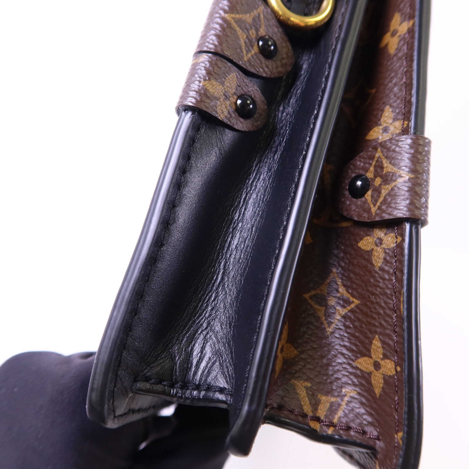 LOUIS VUITTON 【激減優惠】Monogram Reverse Trunk Clutch金扣肩背袋棕色
