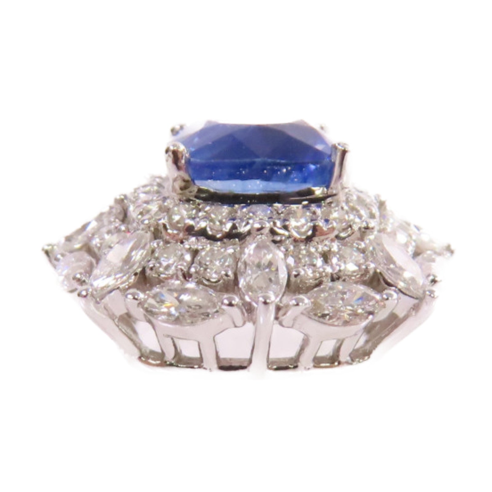 JEWELRY 18K白金/0.88ct/2.10ct鑽石Sapphire Diamond Pendant Top吊墜頭扣