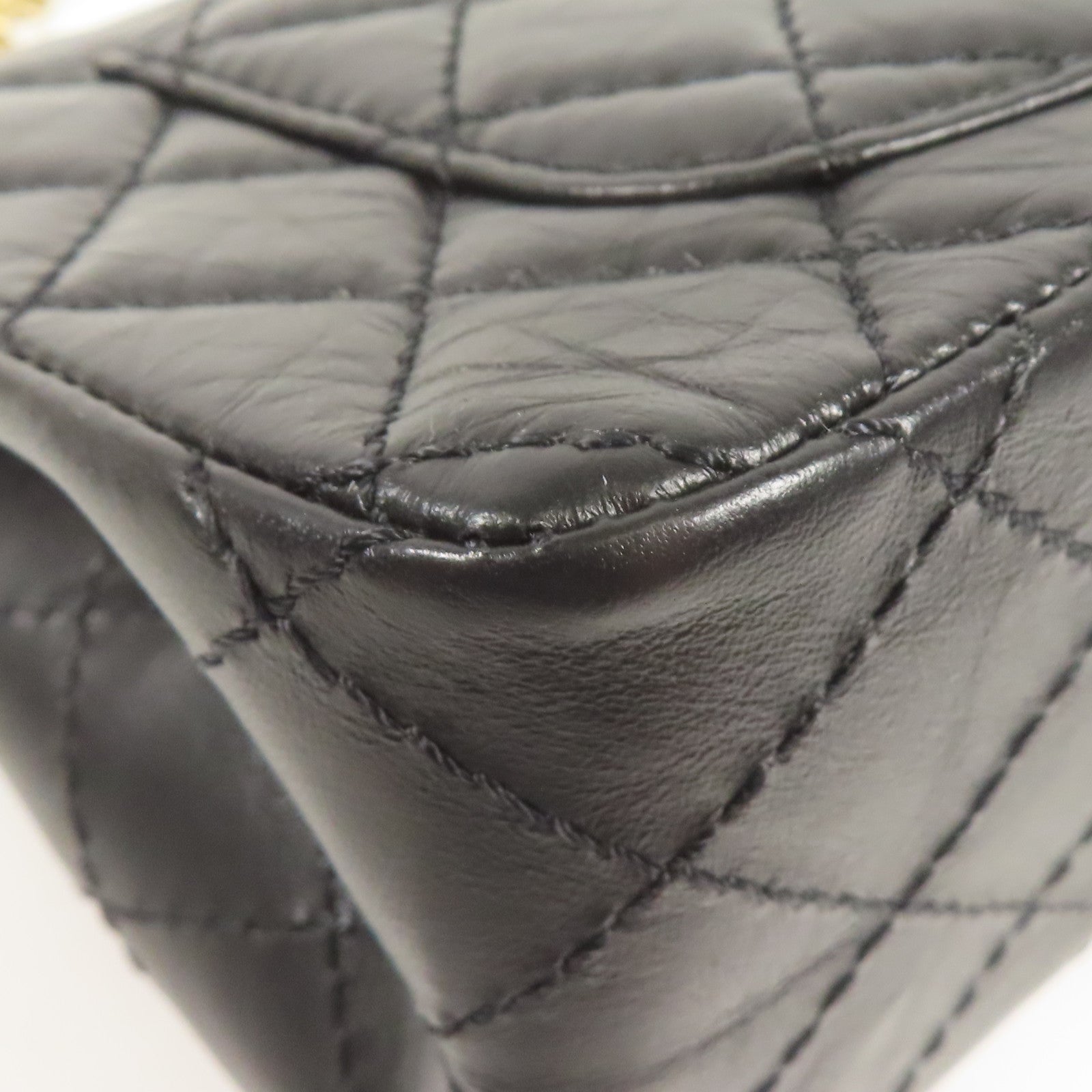 CHANEL 牛皮皮革2.55 Mini金扣鏈帶肩背袋