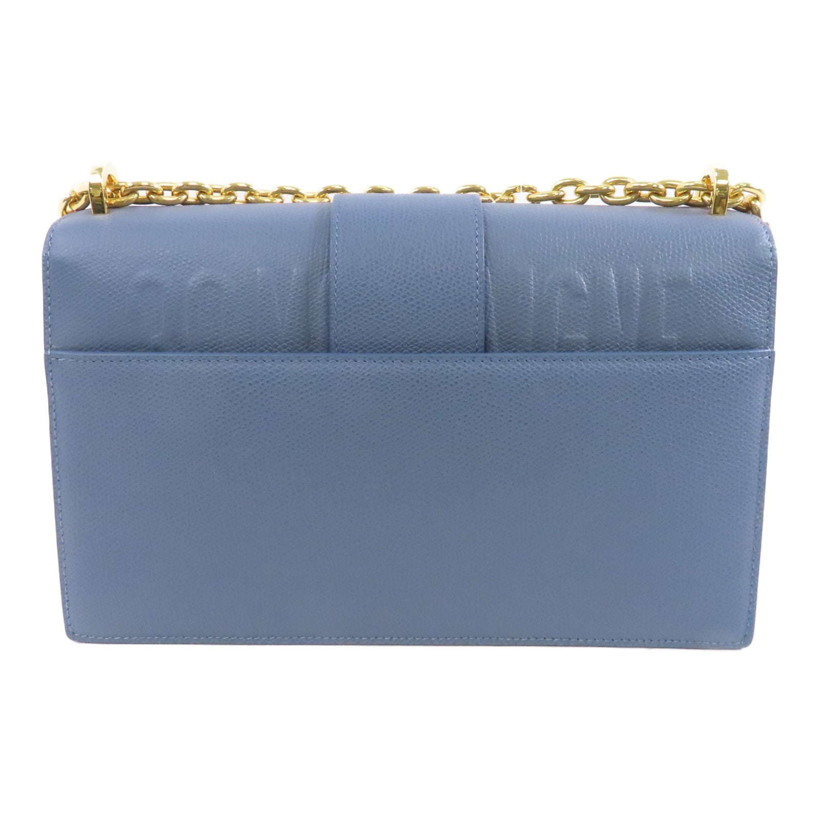 Dior 牛皮皮革Montaigne 30金扣鏈帶肩背袋藍色