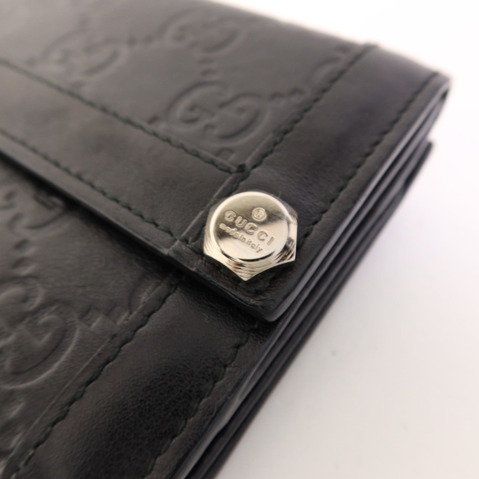 GUCCI 牛皮皮革Long Bifold Wallet銀扣長錢包