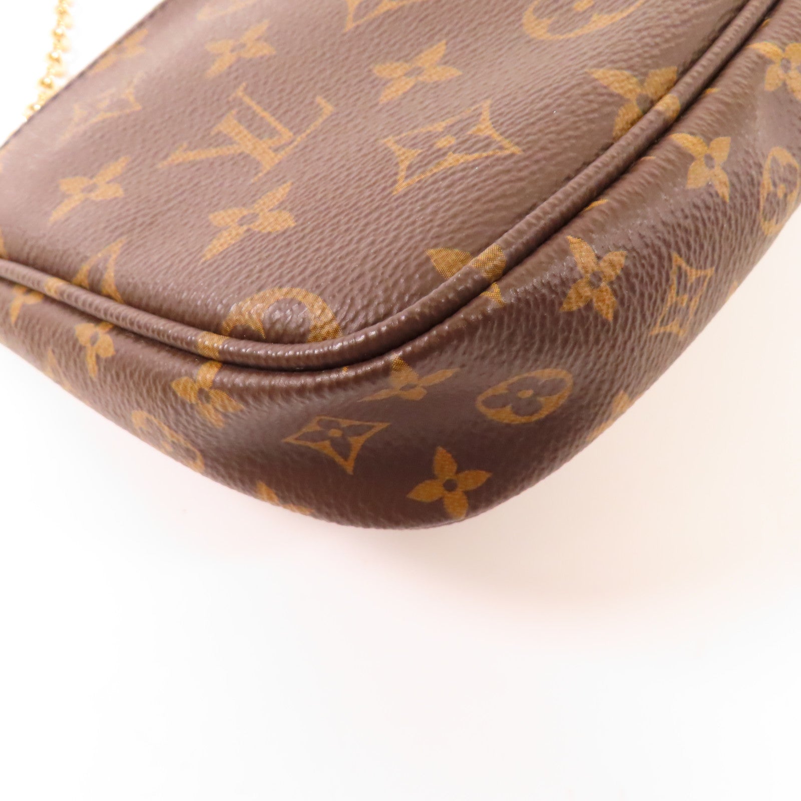 LOUIS VUITTON Monogram Multi Pochette Accessoires金扣肩背袋棕色