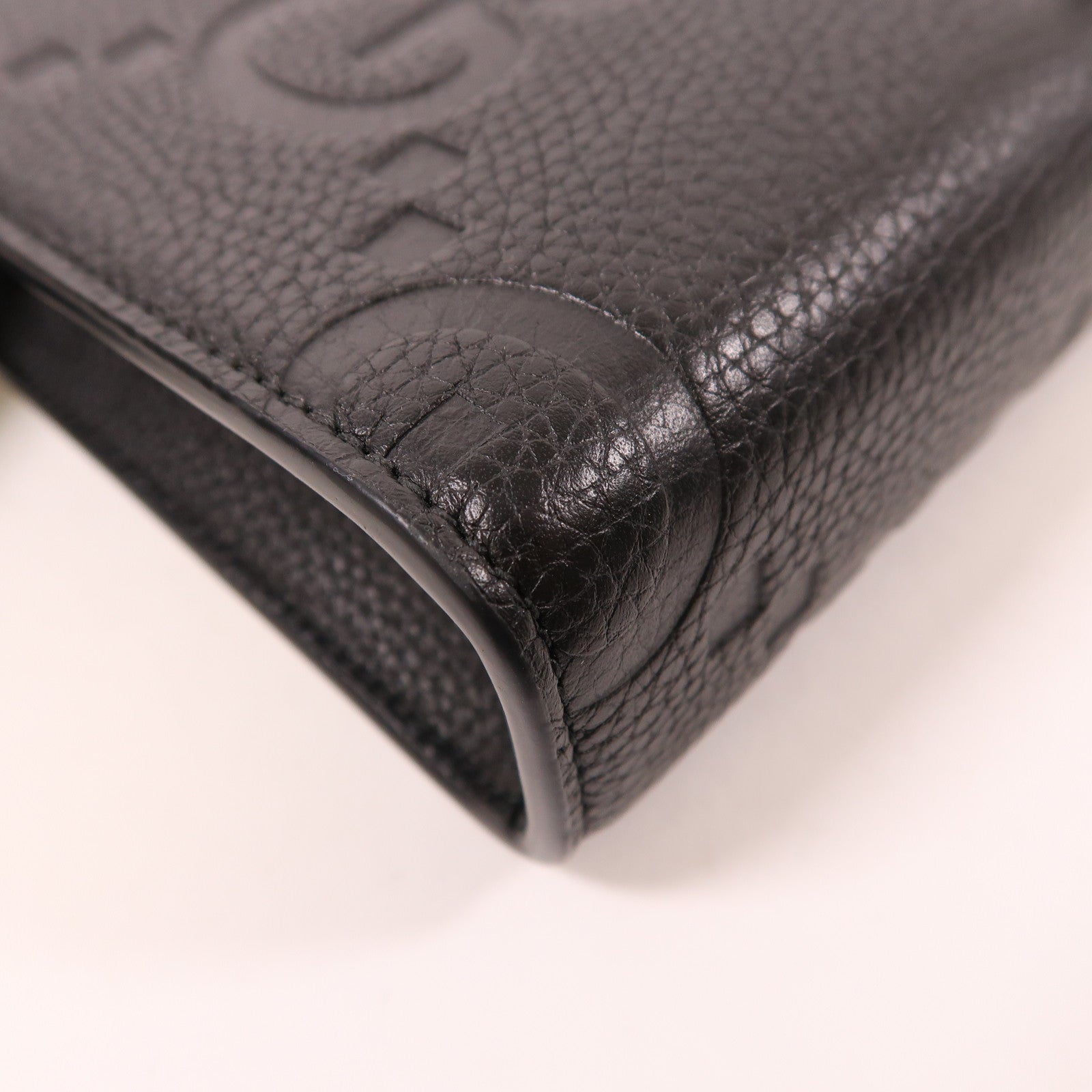 GUCCI GG SHW Mini Jumbo GG Shoulder Bag 795240 Calfskin Leather Black