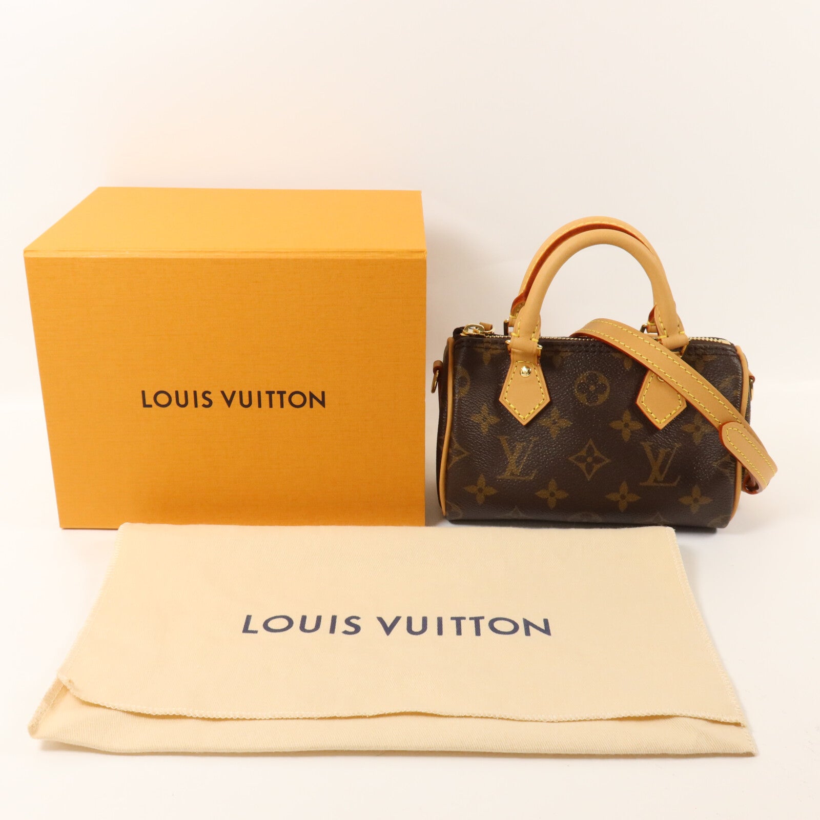 LOUIS VUITTON Monogram Nano Speedy手挽肩背兩用袋