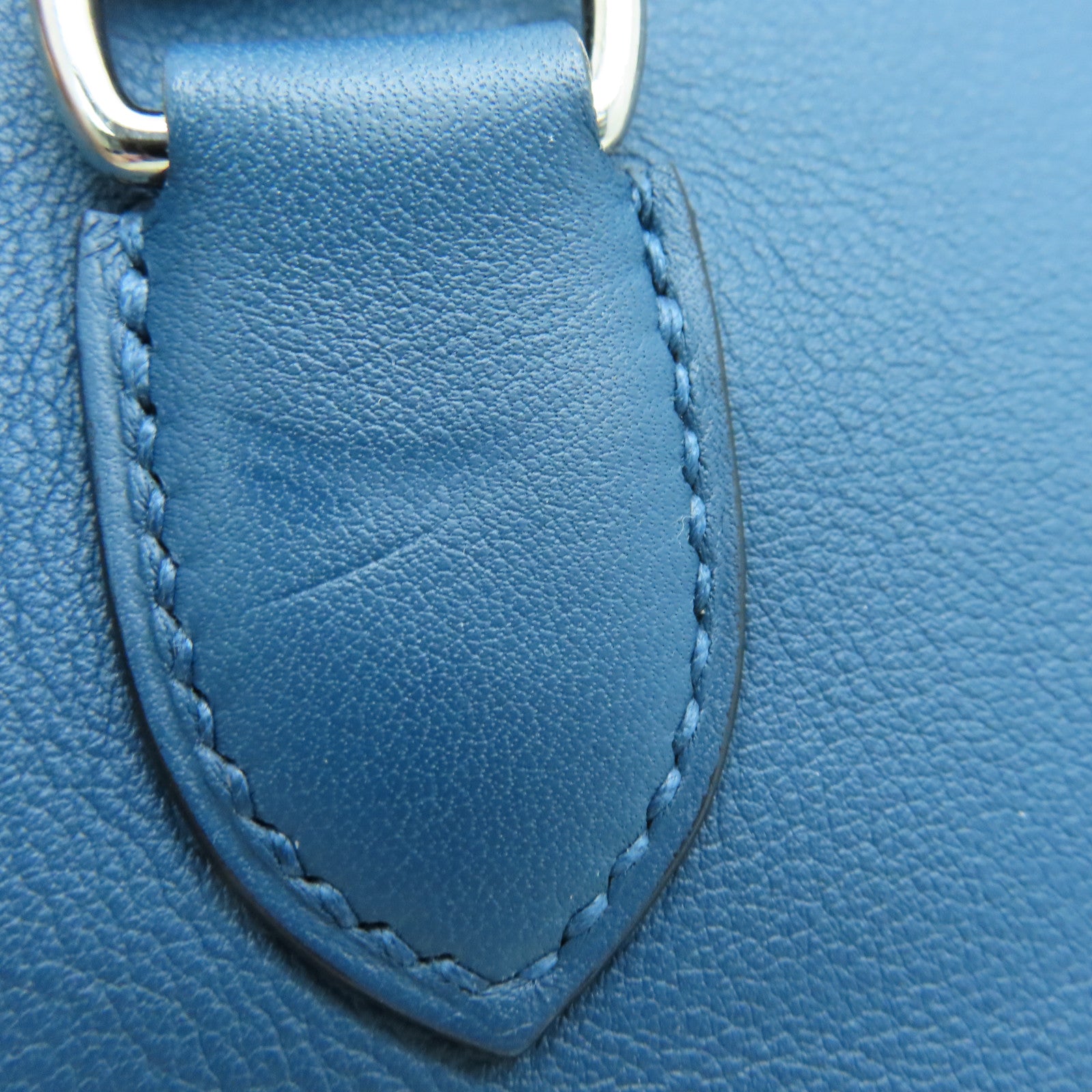 HERMES Swift皮革Tool Box 20银扣手挽肩背两用袋Blue Izmir/蓝色