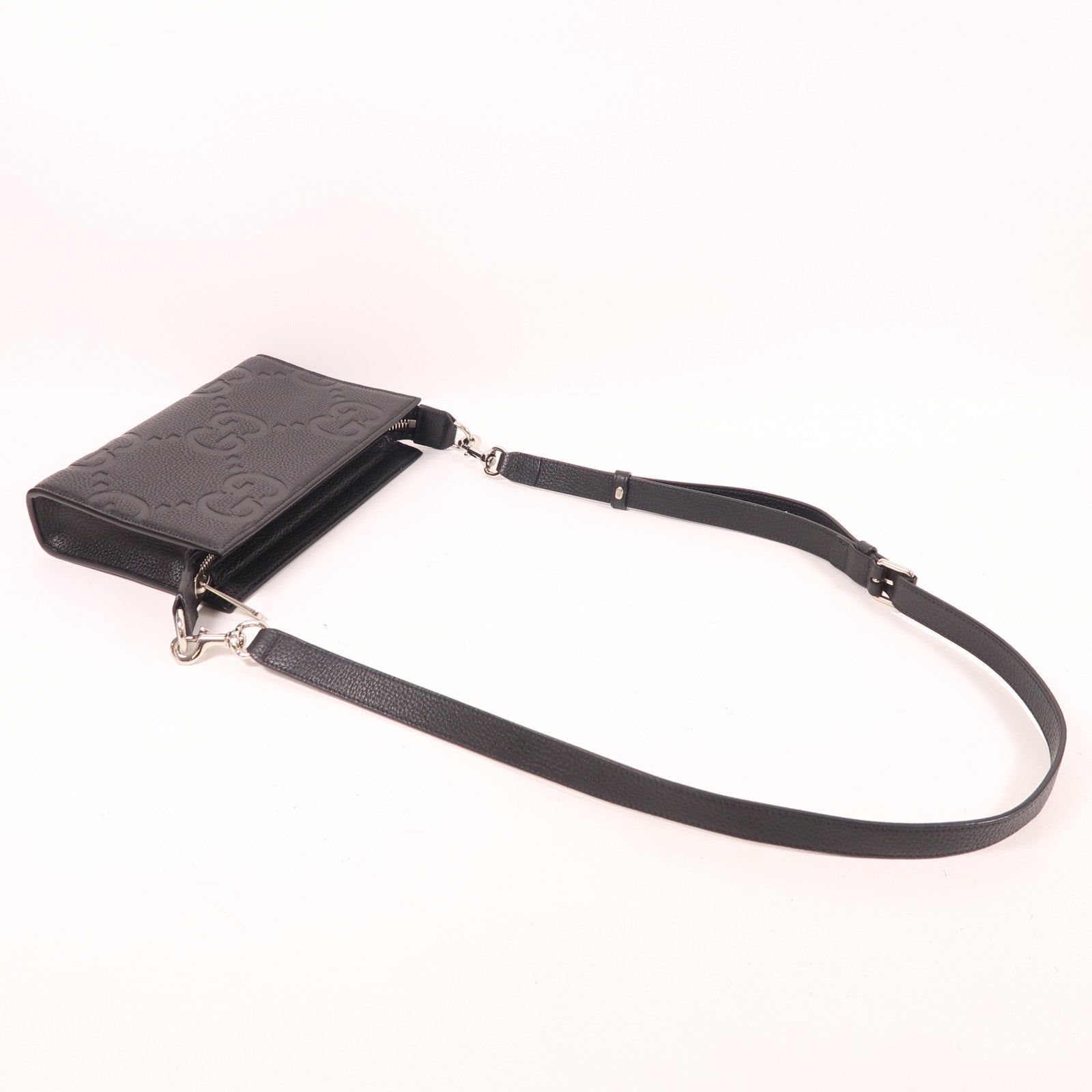 GUCCI GG SHW Mini Jumbo GG Shoulder Bag 795240 Calfskin Leather Black