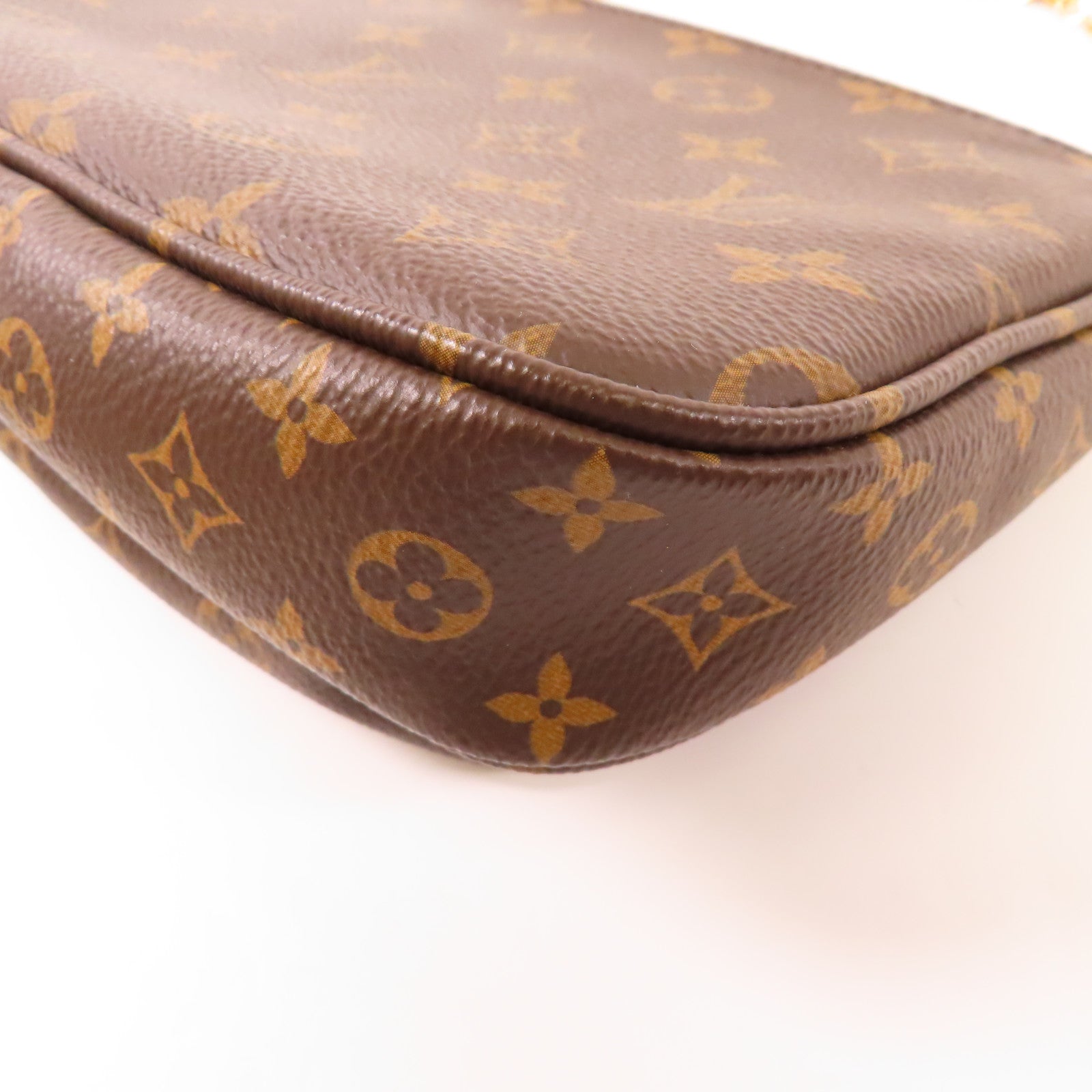 LOUIS VUITTON Monogram Multi Pochette Accessoires金扣肩背袋棕色