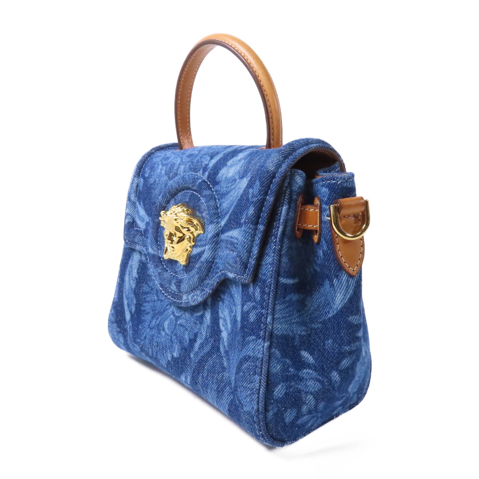 VERSACE 牛仔布Shoulder Bag金扣手挽肩背兩用袋