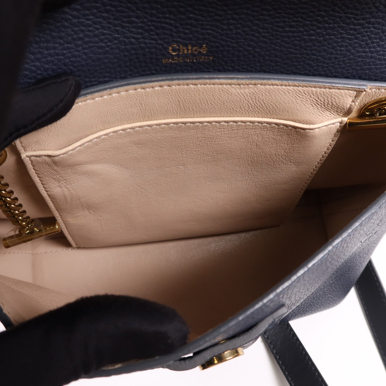 Chloe 牛皮皮革Clare金扣肩背袋