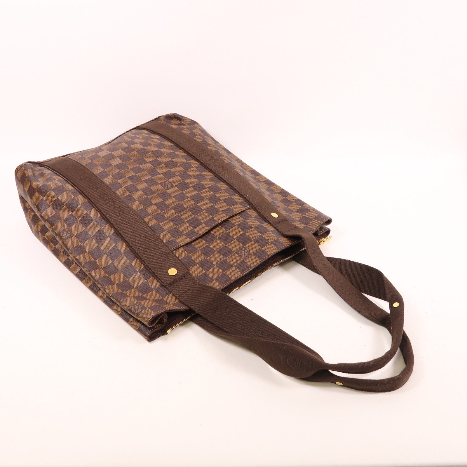 LOUIS VUITTON Damier Beaubourg金扣肩背袋棕色