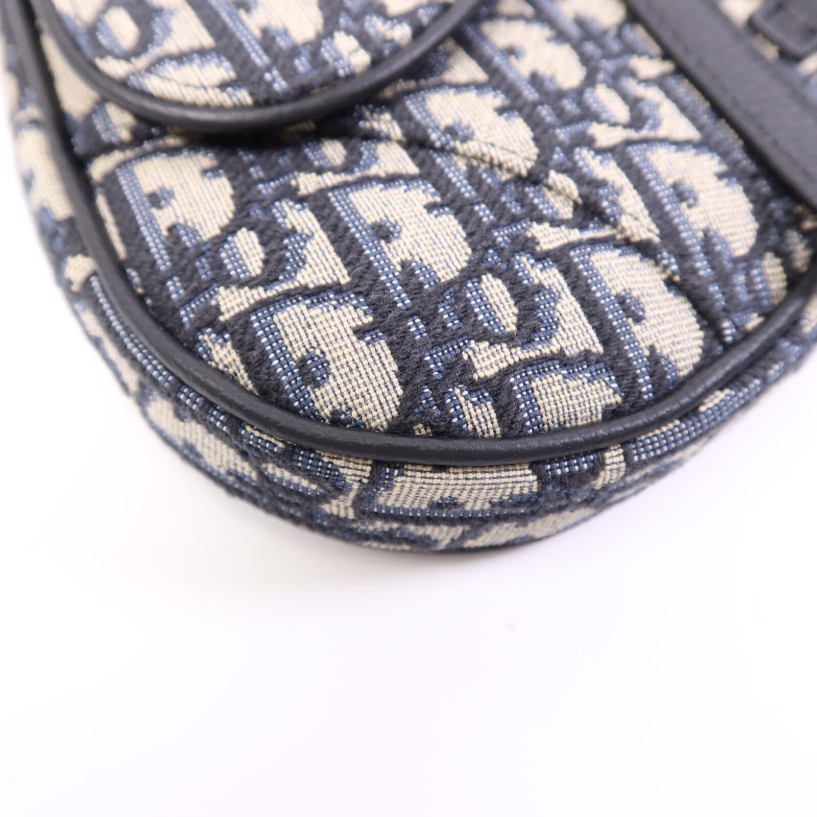 Dior 帆布Mini Saddle Bag銀扣肩背袋