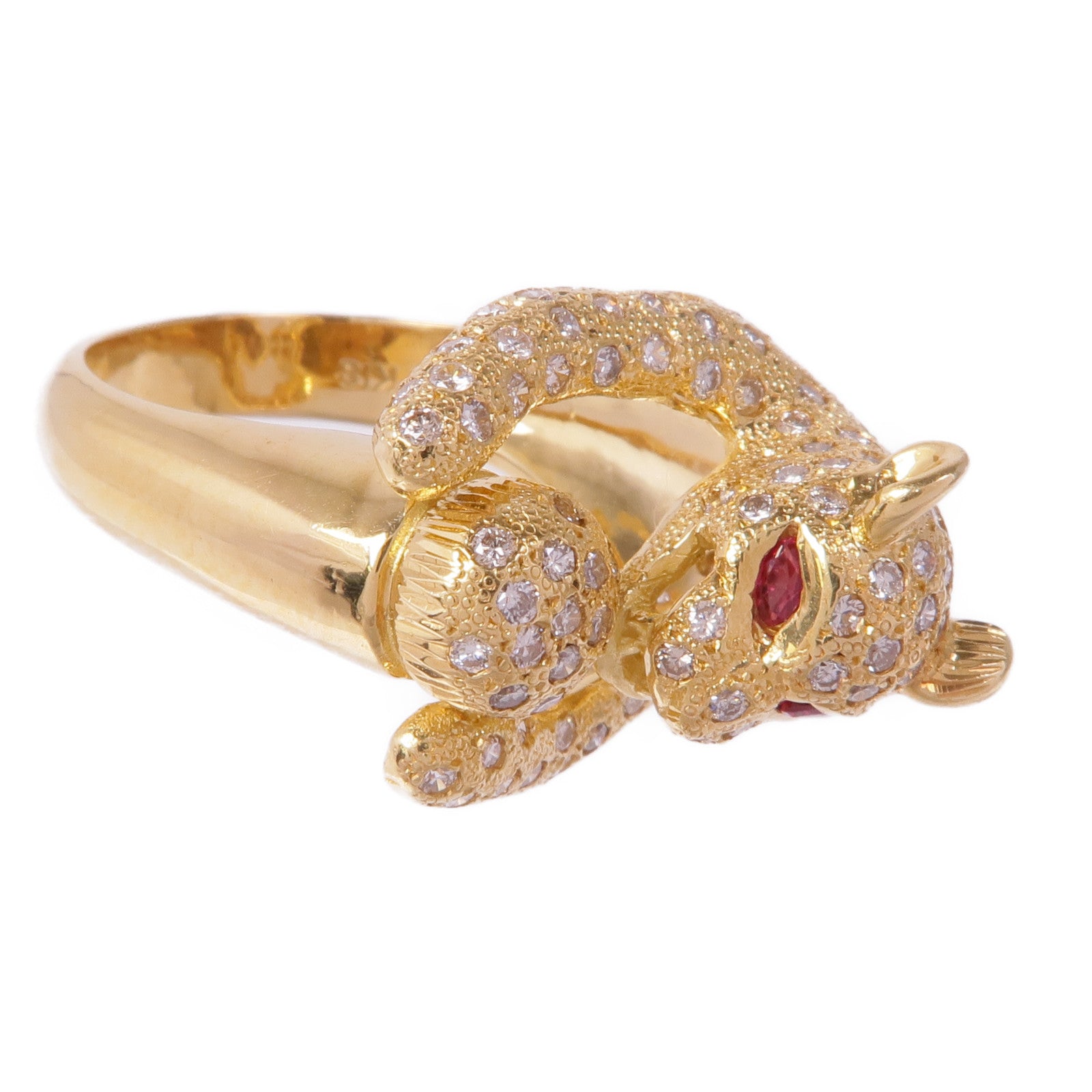 JEWELRY 18K黃金Diamond Ruby Ring鑽石戒指US#6