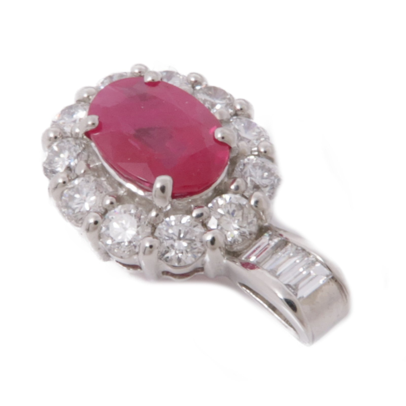 JEWELRY PT900鉑金Ruby Diamond Top紅寶石/鑽石吊墜