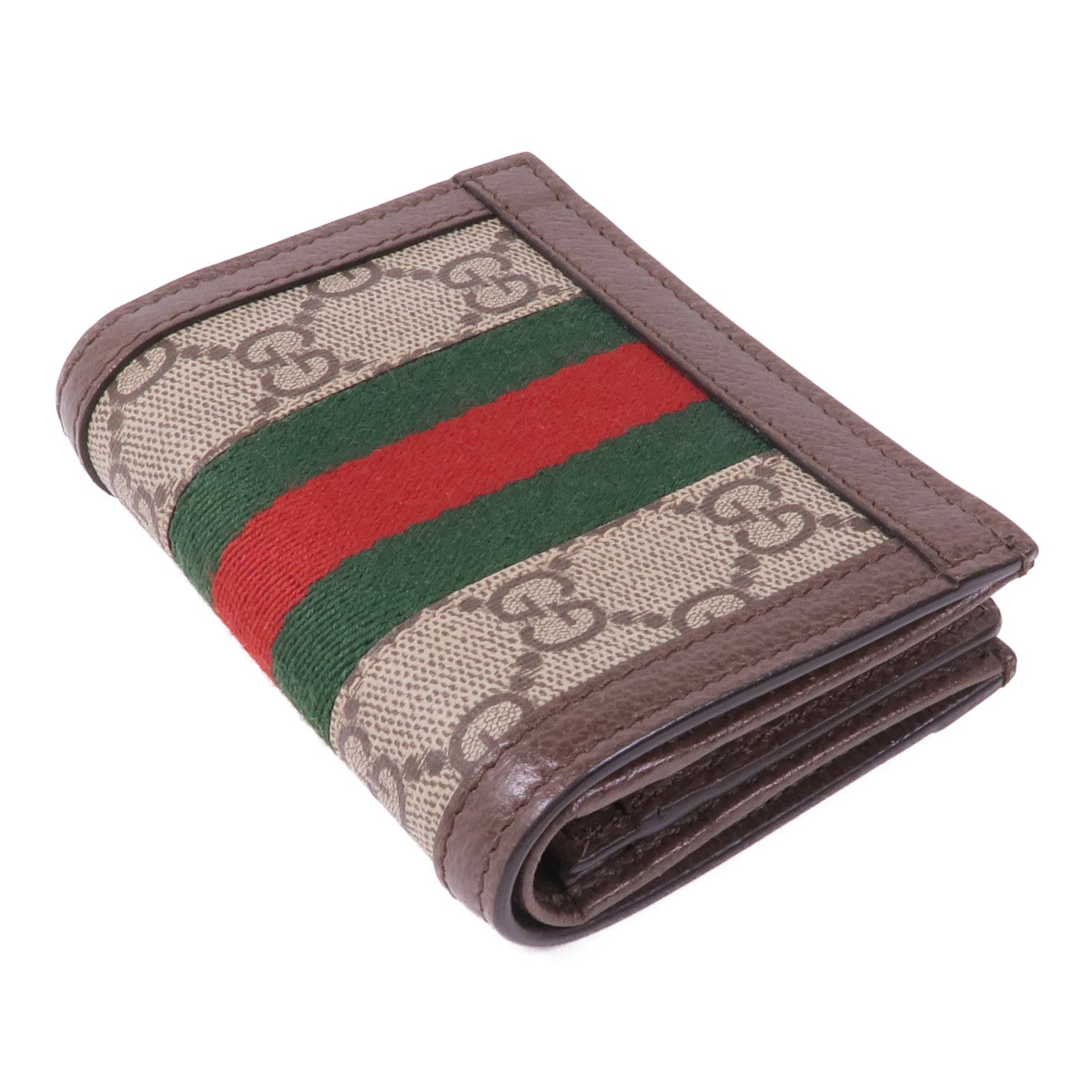 GUCCI 塗層帆布Ophidia GG金扣錢包