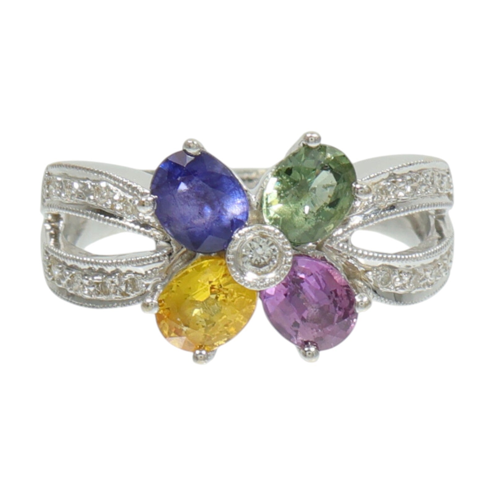 JEWELRY 18K白金Color Stone Ring彩色寶石戒指