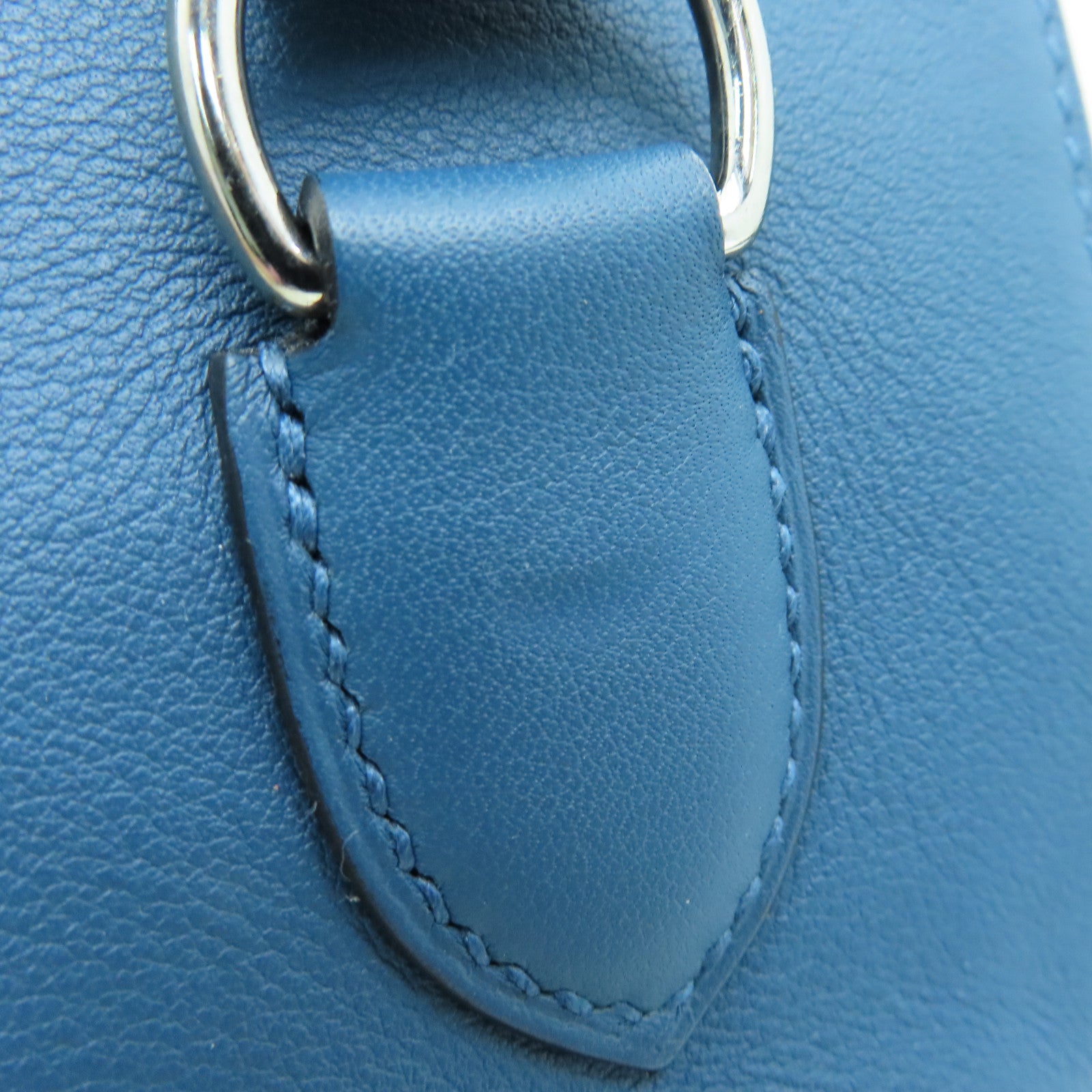 HERMES Swift皮革Tool Box 20银扣手挽肩背两用袋Blue Izmir/蓝色