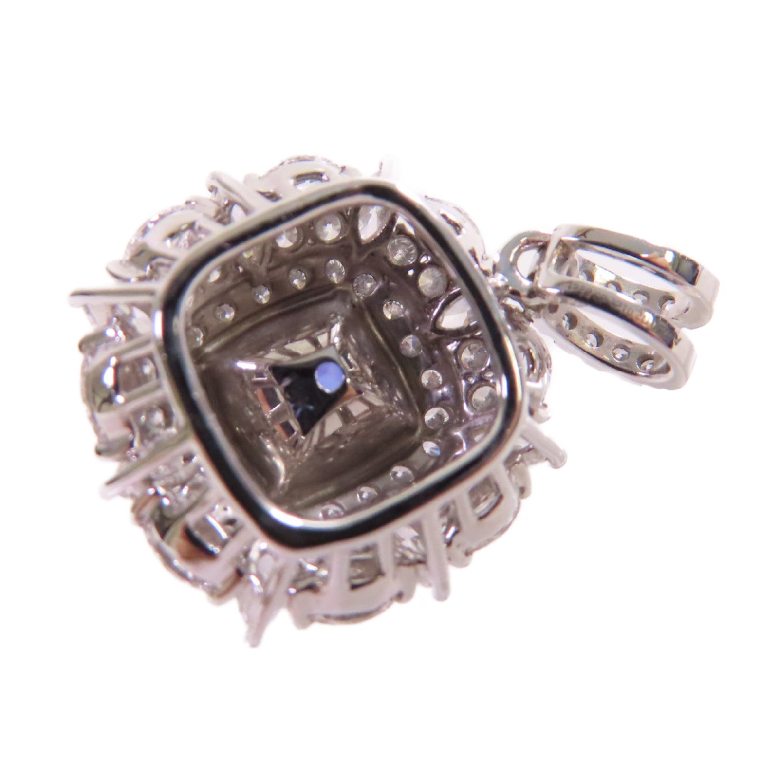 JEWELRY 18K白金/0.88ct/2.10ct鑽石Sapphire Diamond Pendant Top吊墜頭扣