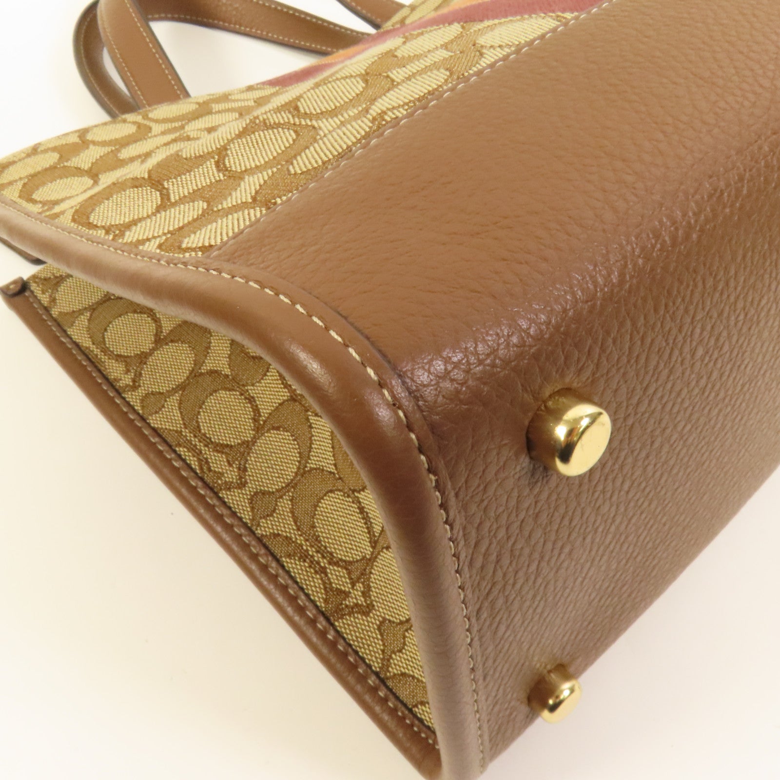 COACH 帆布2 Way Shoulder金扣手挽肩背兩用袋