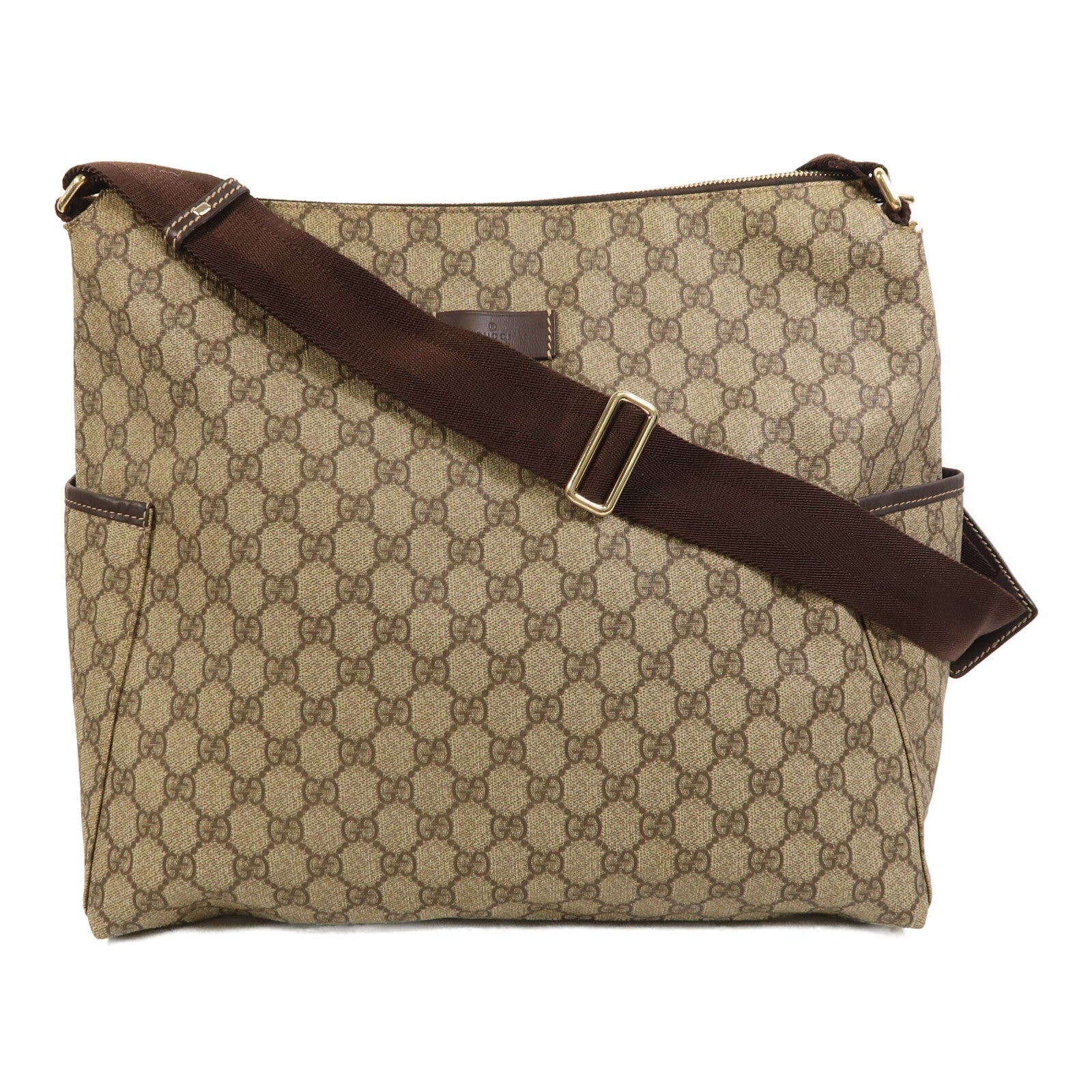 GUCCI 塗層帆布Shoulder Bag金扣肩背袋