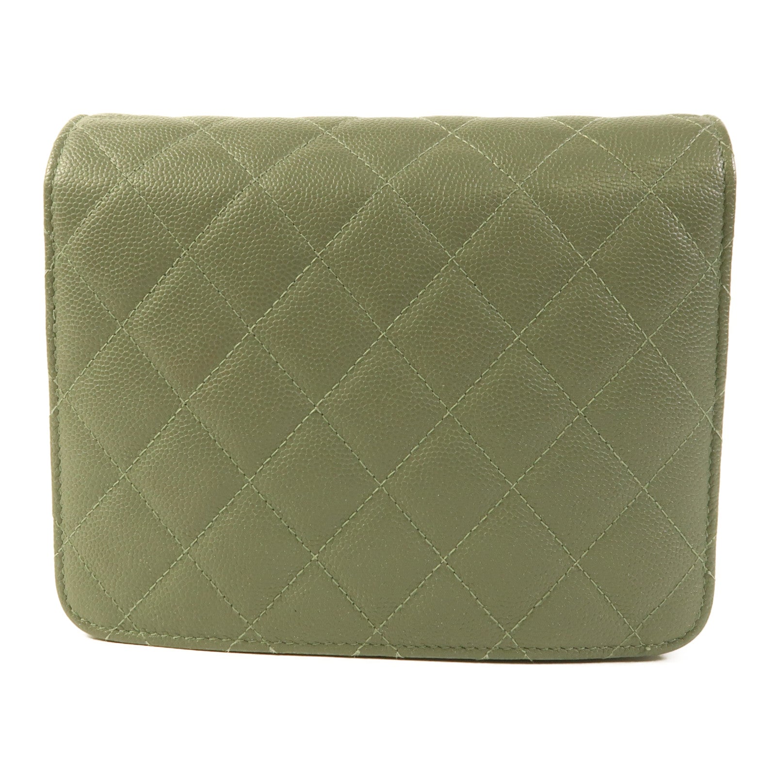 CHANEL 牛皮皮革Classic Square WOC金扣鏈帶肩背袋