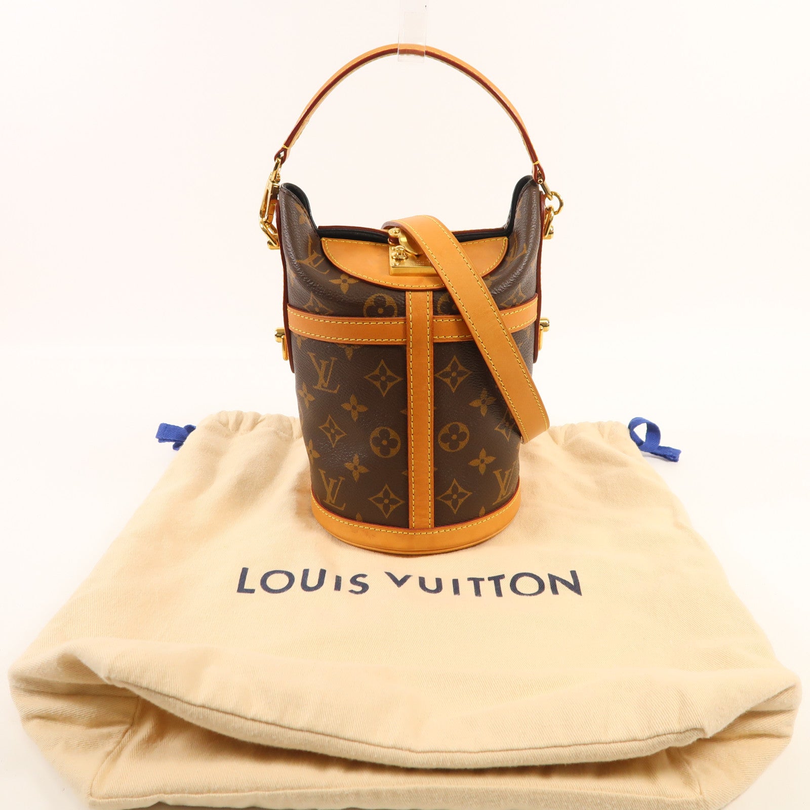 LOUIS VUITTON Monogram Duffle金扣手挽肩背兩用袋棕色
