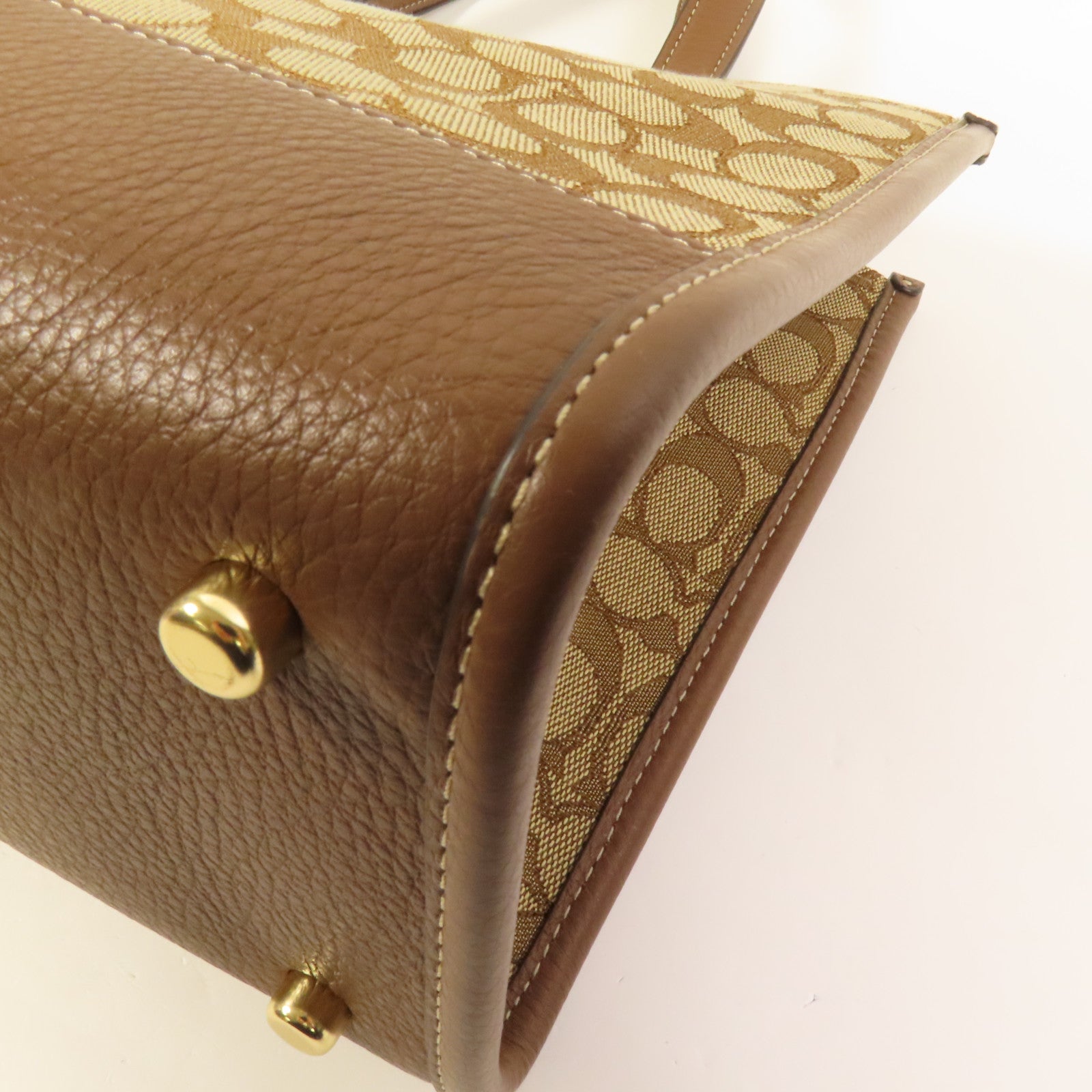 COACH 帆布2 Way Shoulder金扣手挽肩背兩用袋