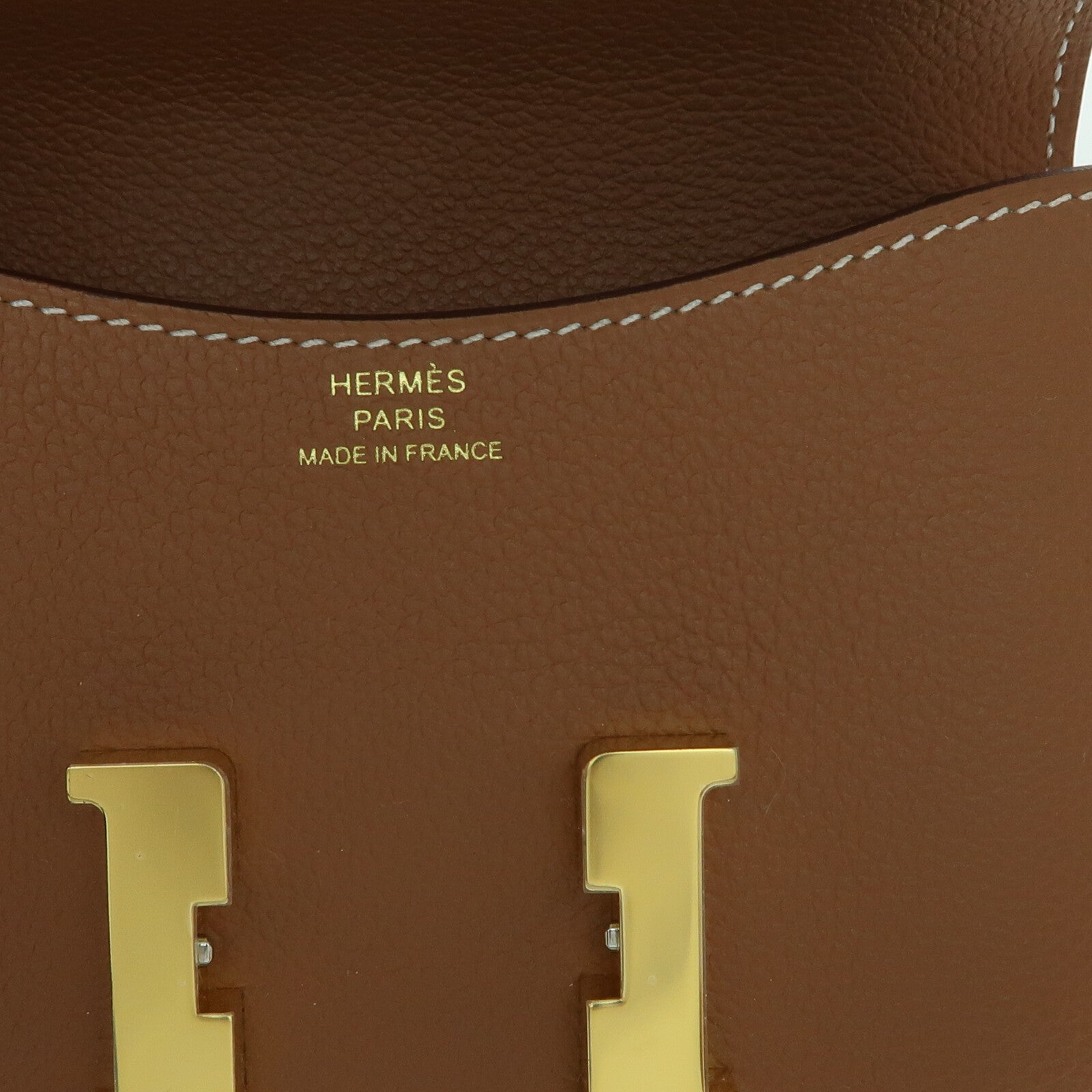 HERMES Evercolor皮革Constance Slim金扣錢包Gold