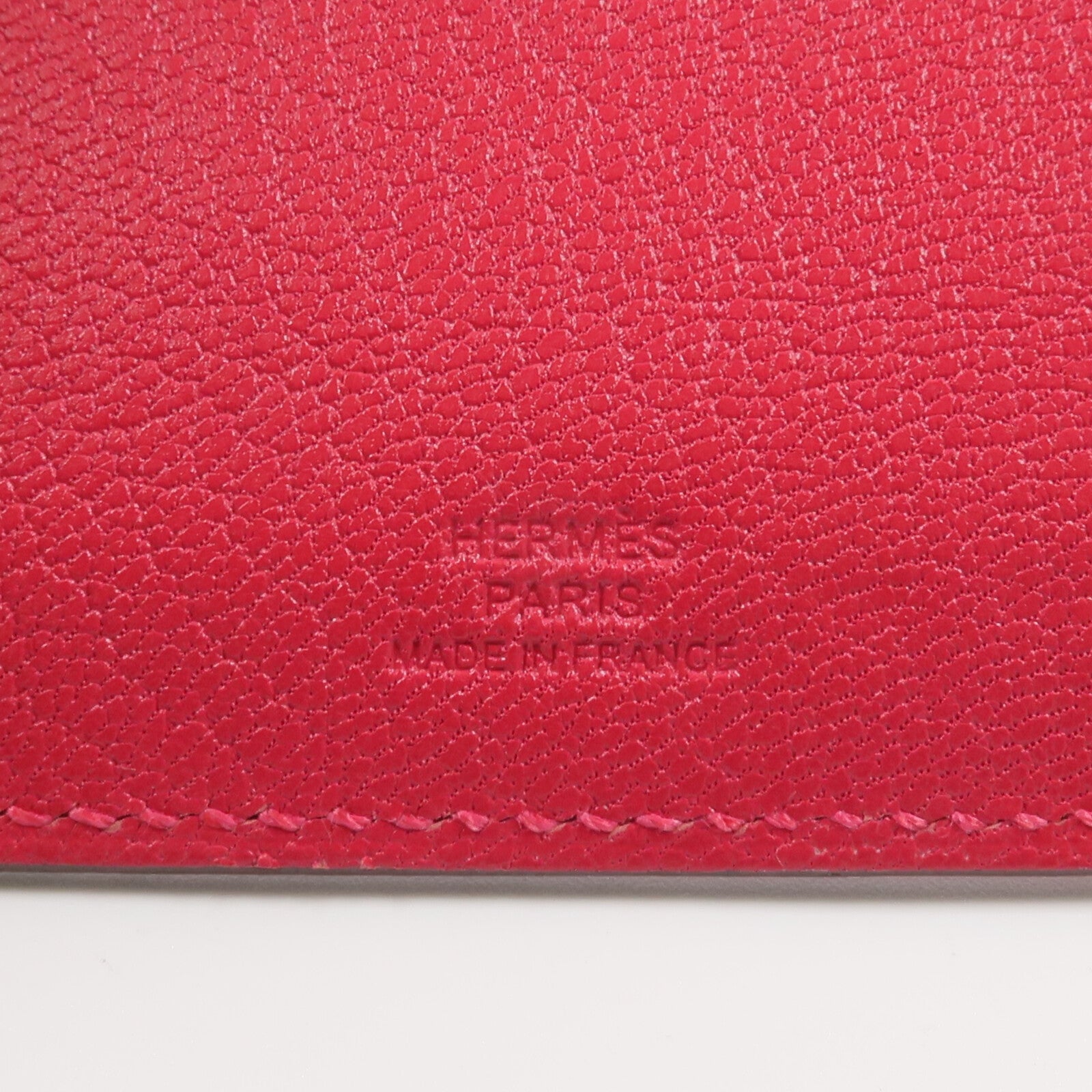 HERMES 【激減優惠】Chamkila皮革Tarmac Passport Holder護照套Rose Extreme