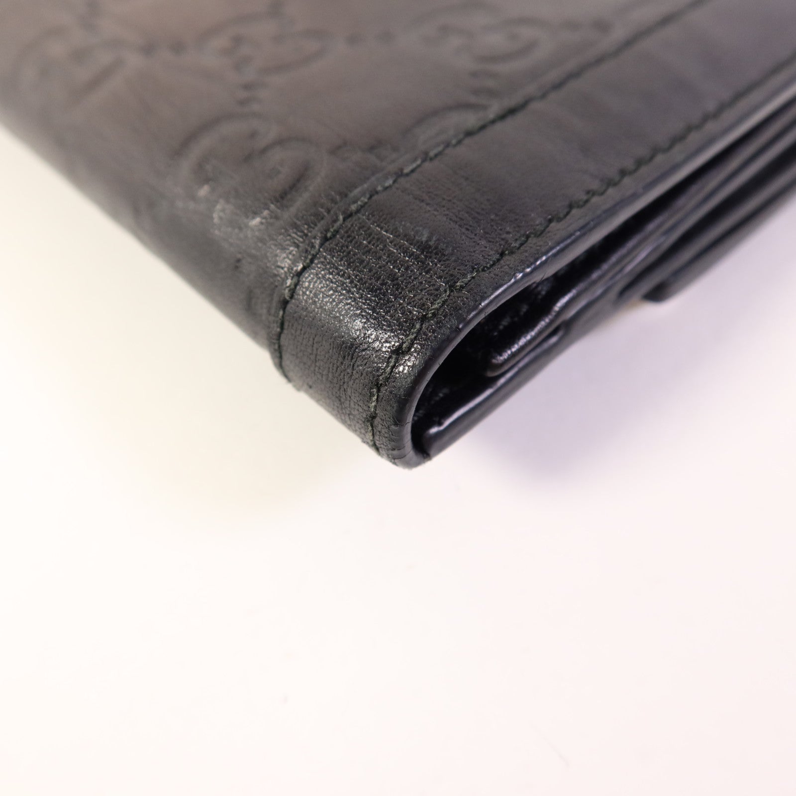 GUCCI 牛皮皮革Long Bifold Wallet銀扣長錢包