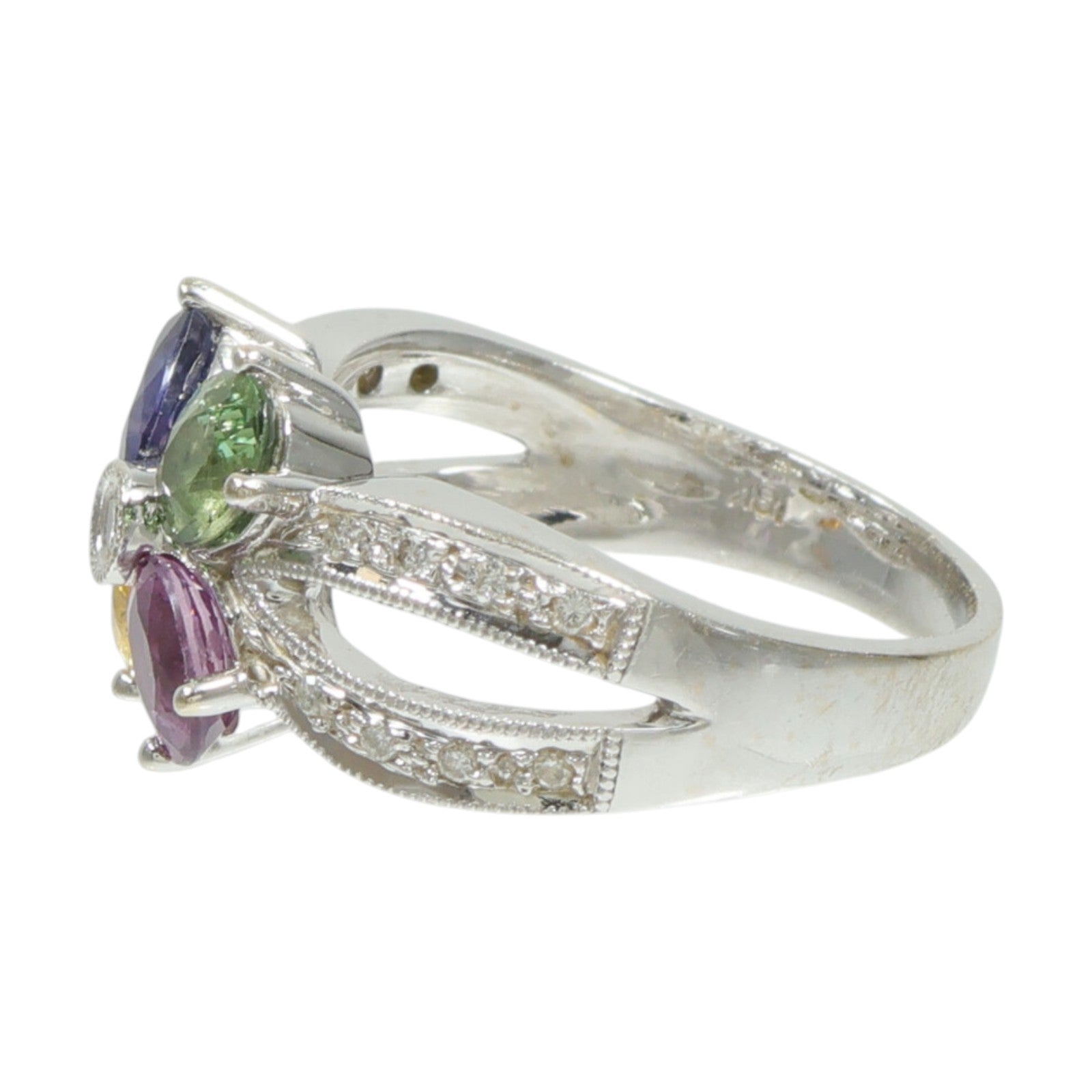 JEWELRY 18K白金Color Stone Ring彩色寶石戒指