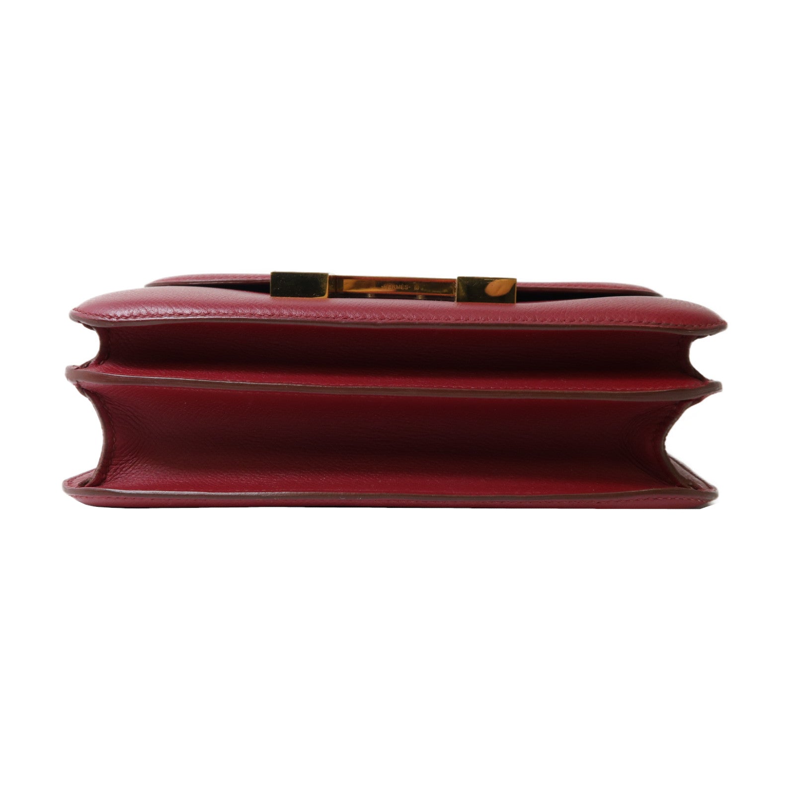 HERMES 【激減優惠】Epsom皮革Constance 24金扣肩背袋寶石紅色