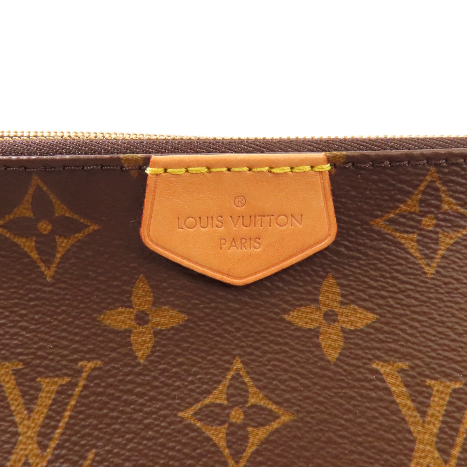 LOUIS VUITTON Monogram Multi Pochette Accessoires金扣肩背袋棕色