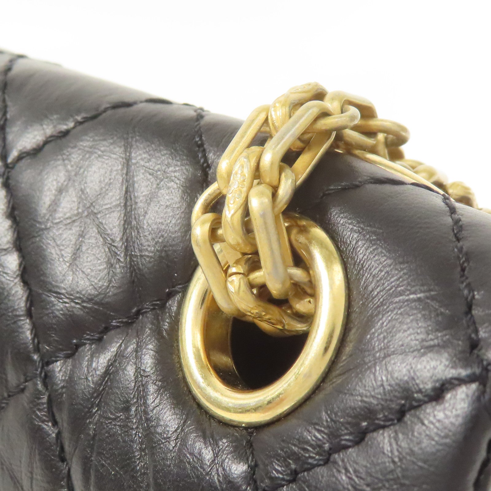 CHANEL 牛皮皮革2.55 Mini金扣鏈帶肩背袋