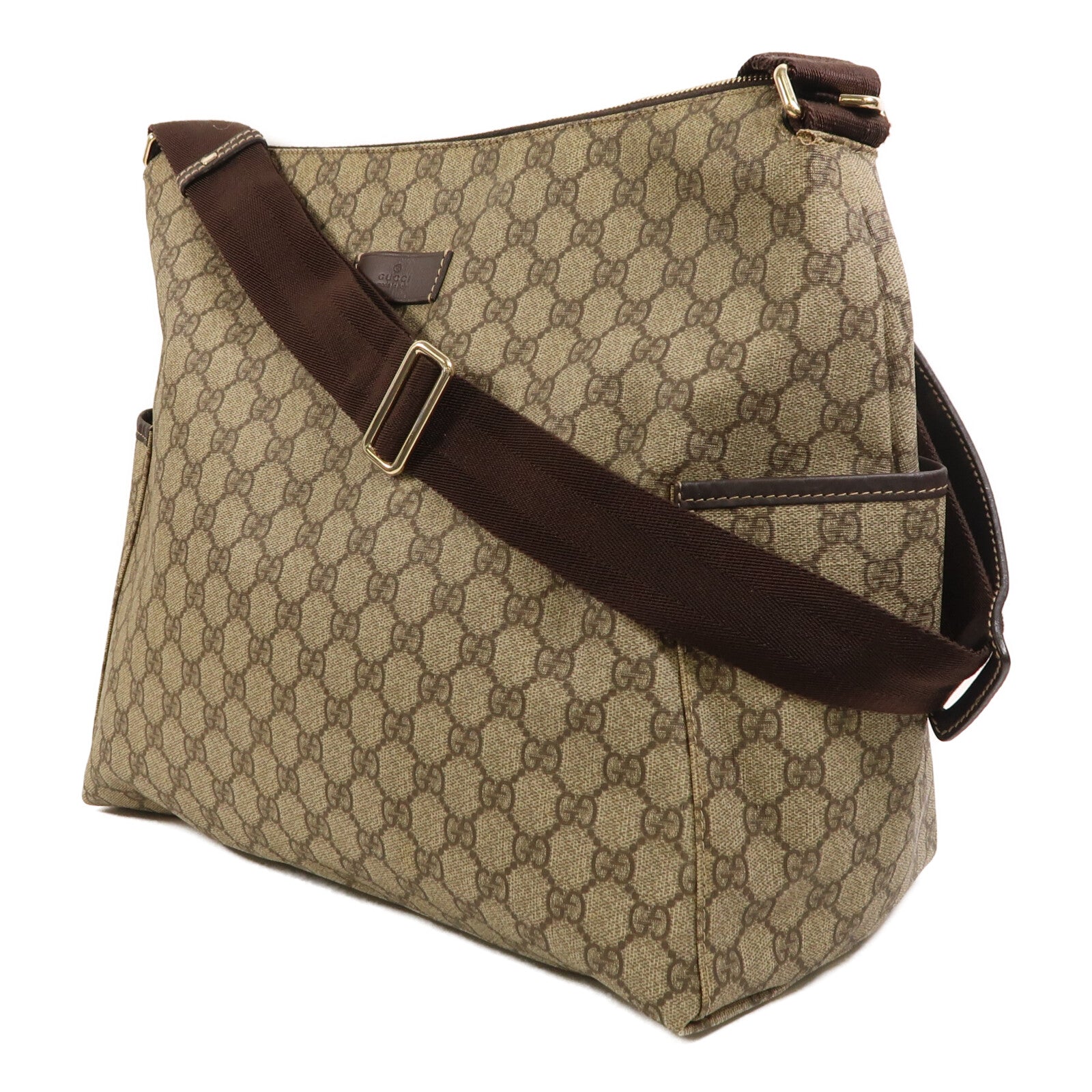 GUCCI 塗層帆布Shoulder Bag金扣肩背袋