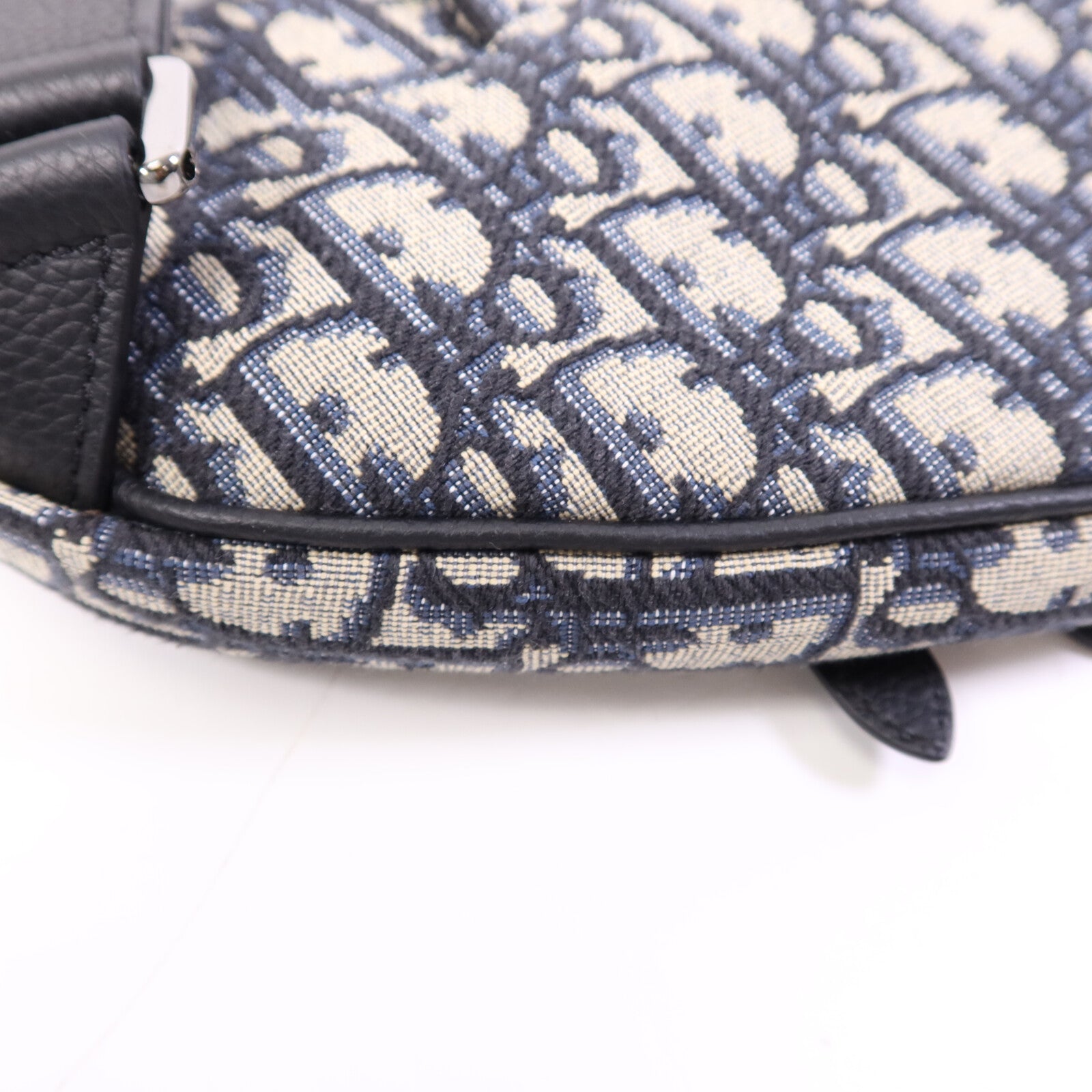 Dior 帆布Mini Saddle Bag銀扣肩背袋