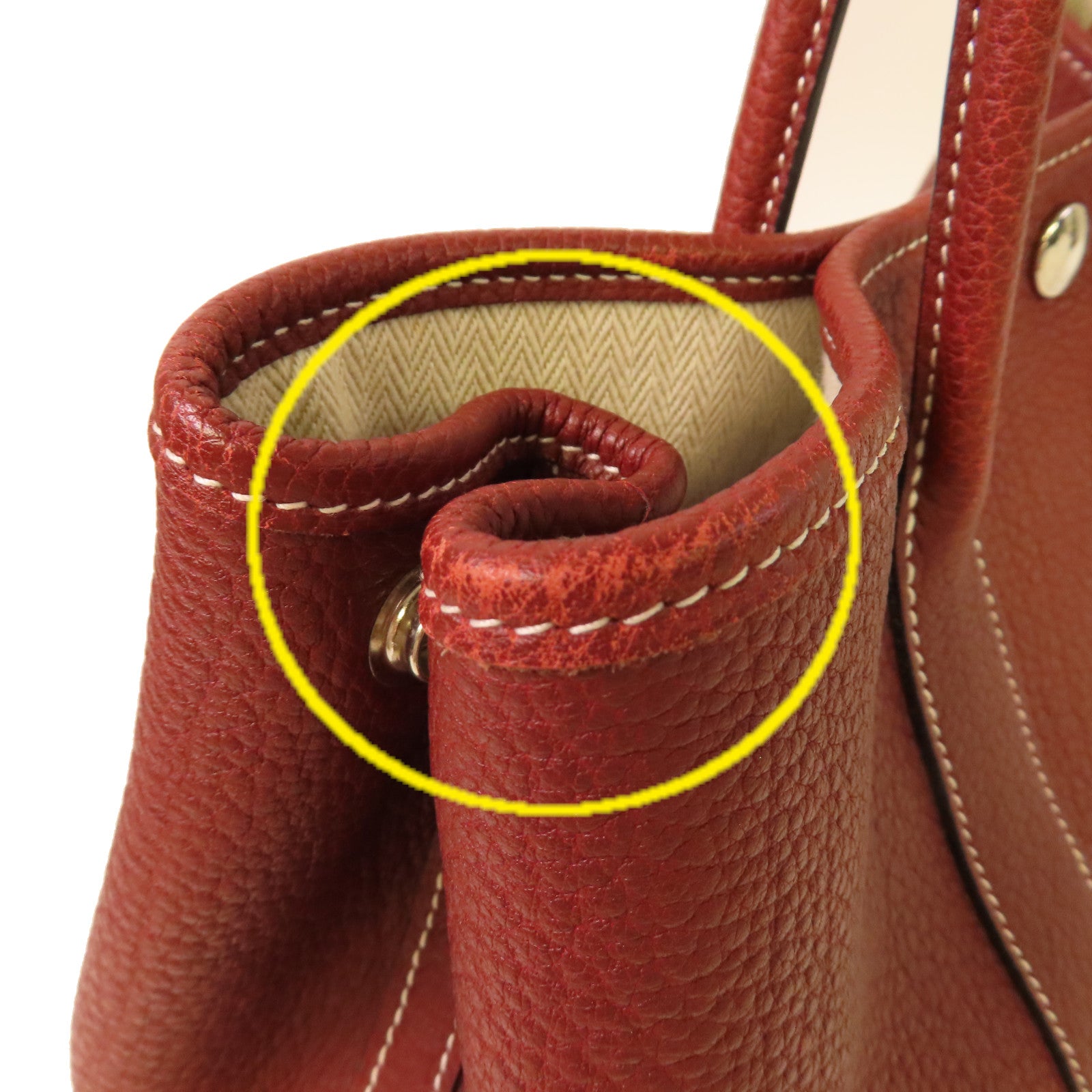 HERMES Negonda皮革Garden Party TPM Tote Bag銀扣手挽袋Rouge H愛馬仕紅色