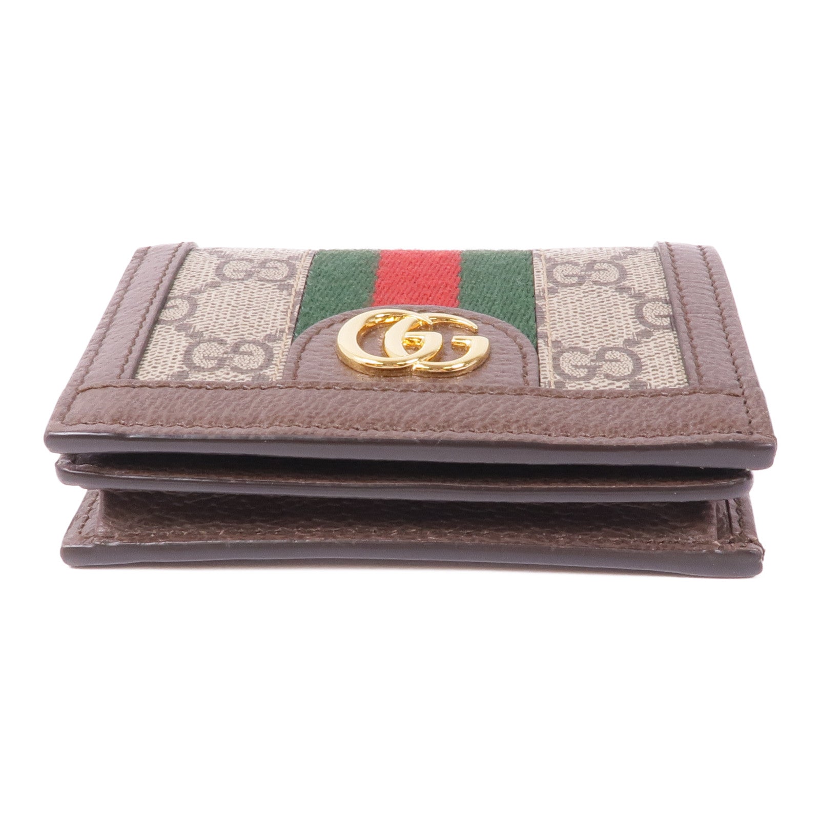 GUCCI 塗層帆布Ophidia GG金扣錢包