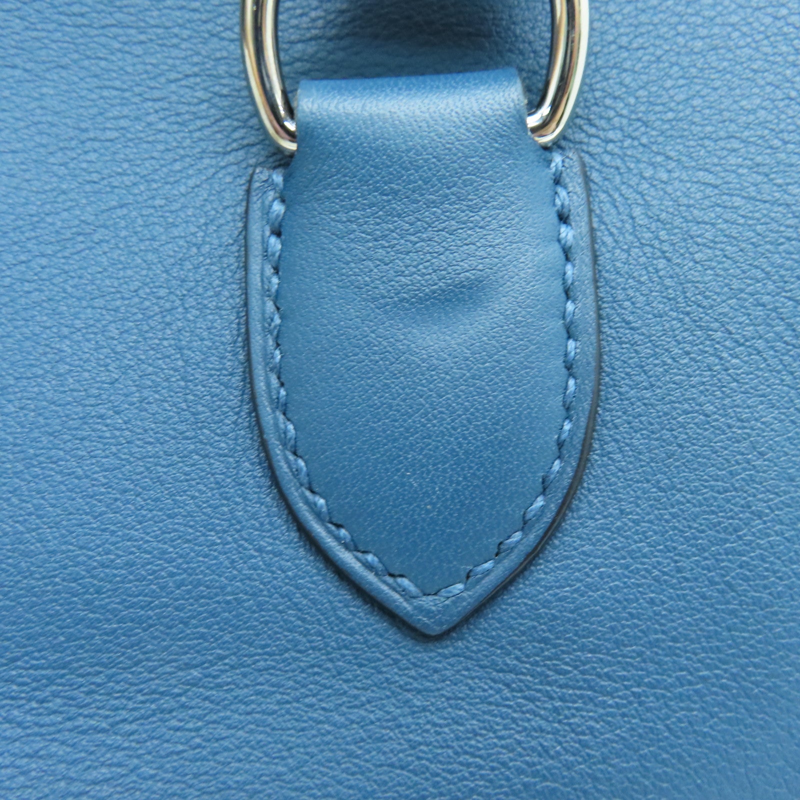 HERMES Swift皮革Tool Box 20银扣手挽肩背两用袋Blue Izmir/蓝色