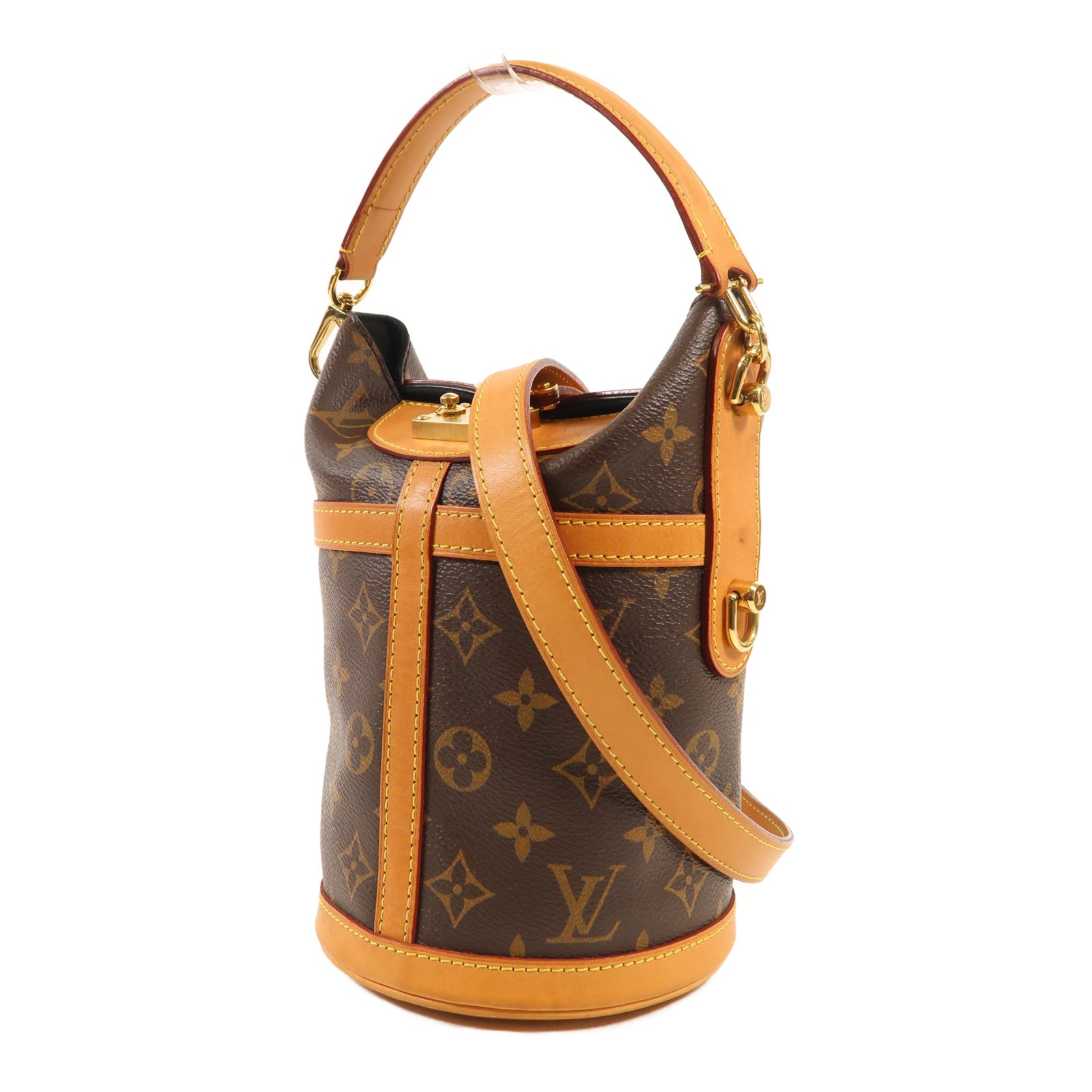 LOUIS VUITTON Monogram Duffle金扣手挽肩背兩用袋棕色