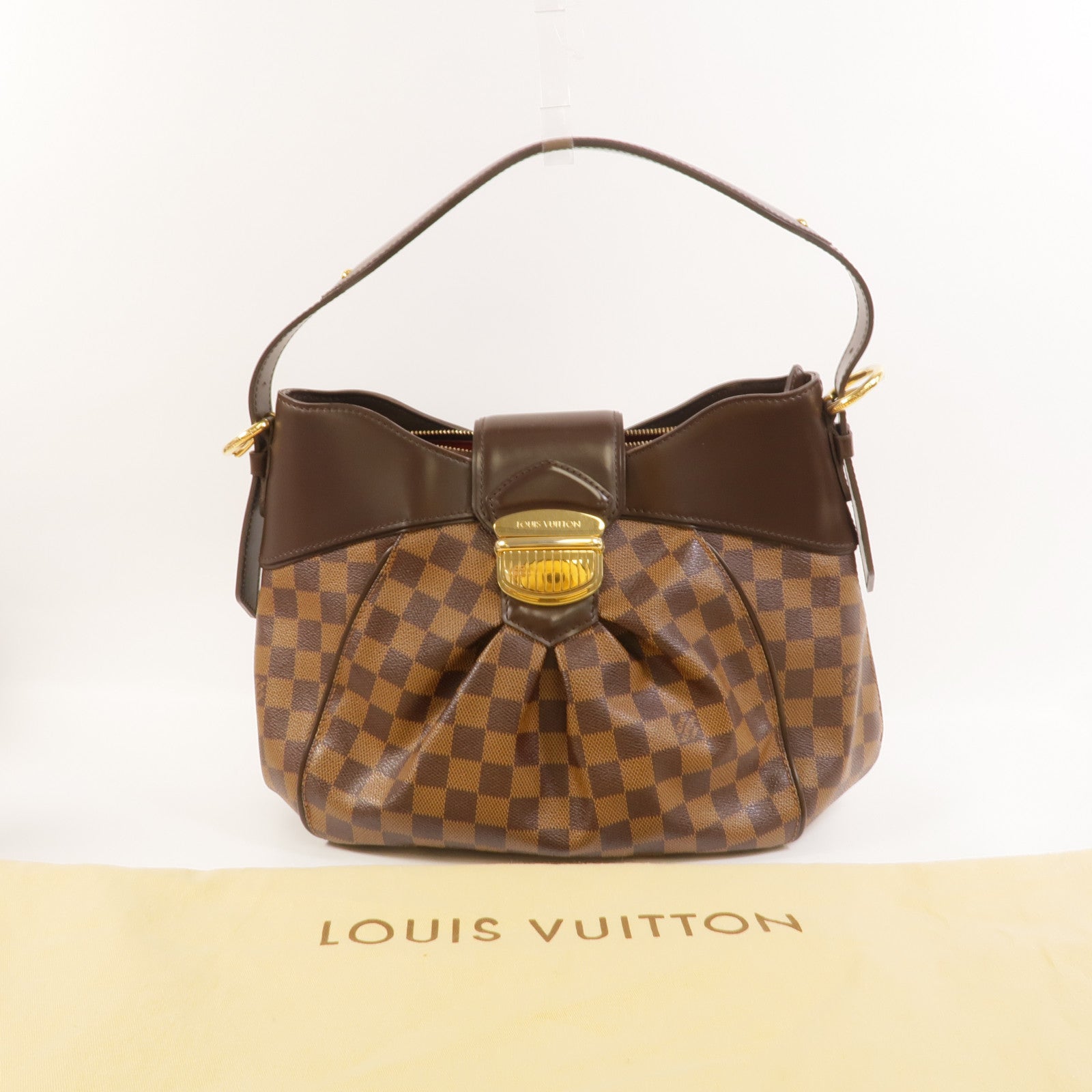 LOUIS VUITTON Damier Sistina MM金扣肩背袋