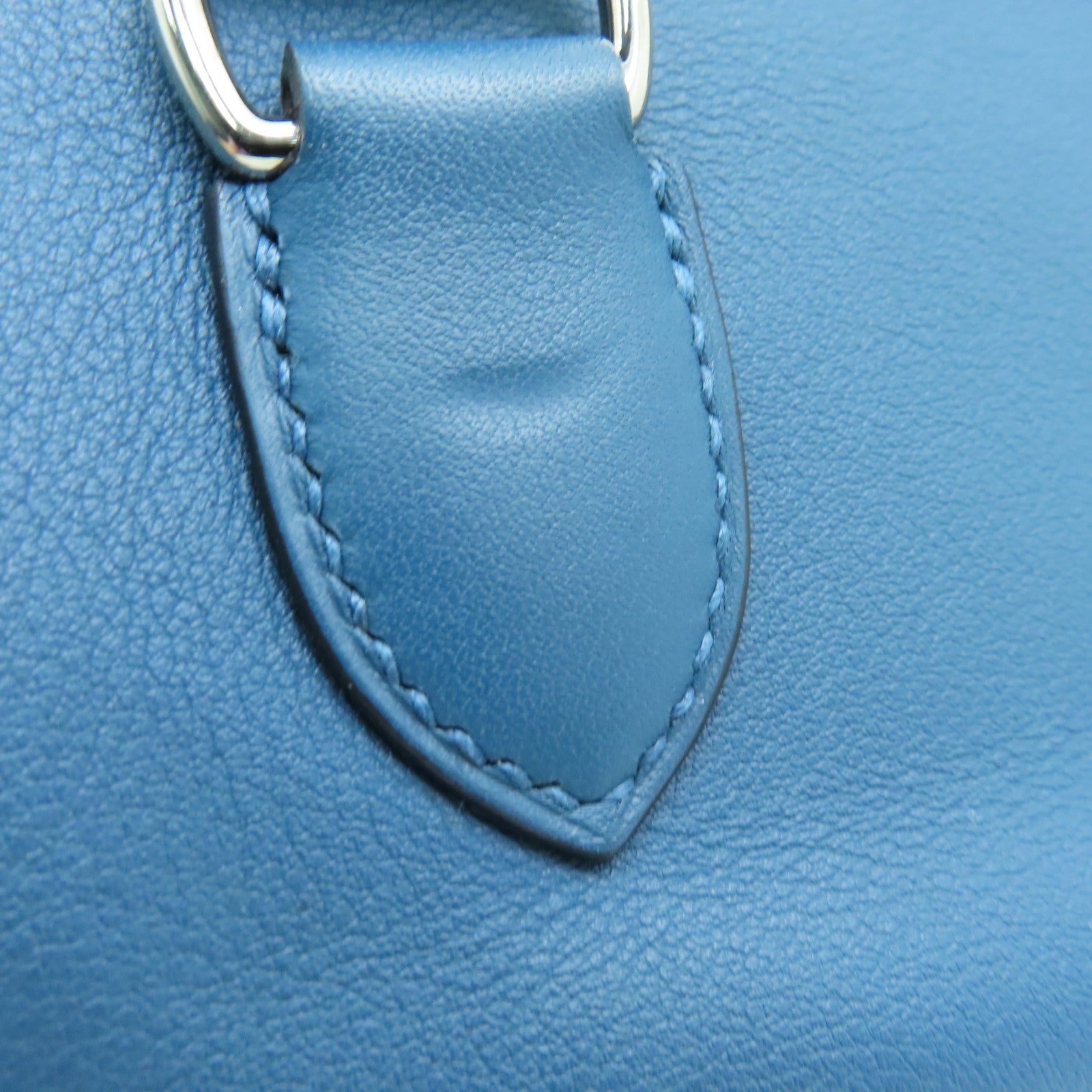 HERMES Swift皮革Tool Box 20银扣手挽肩背两用袋Blue Izmir/蓝色