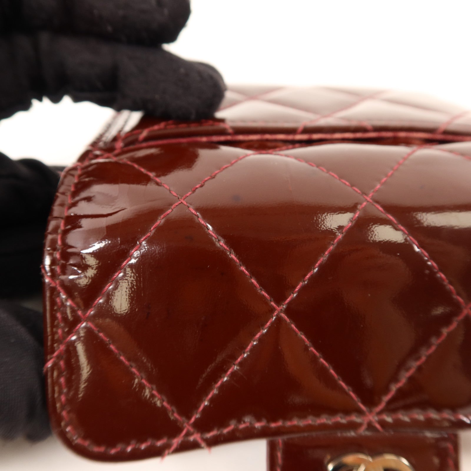 CHANEL 漆皮皮革Card Case銀扣卡片套